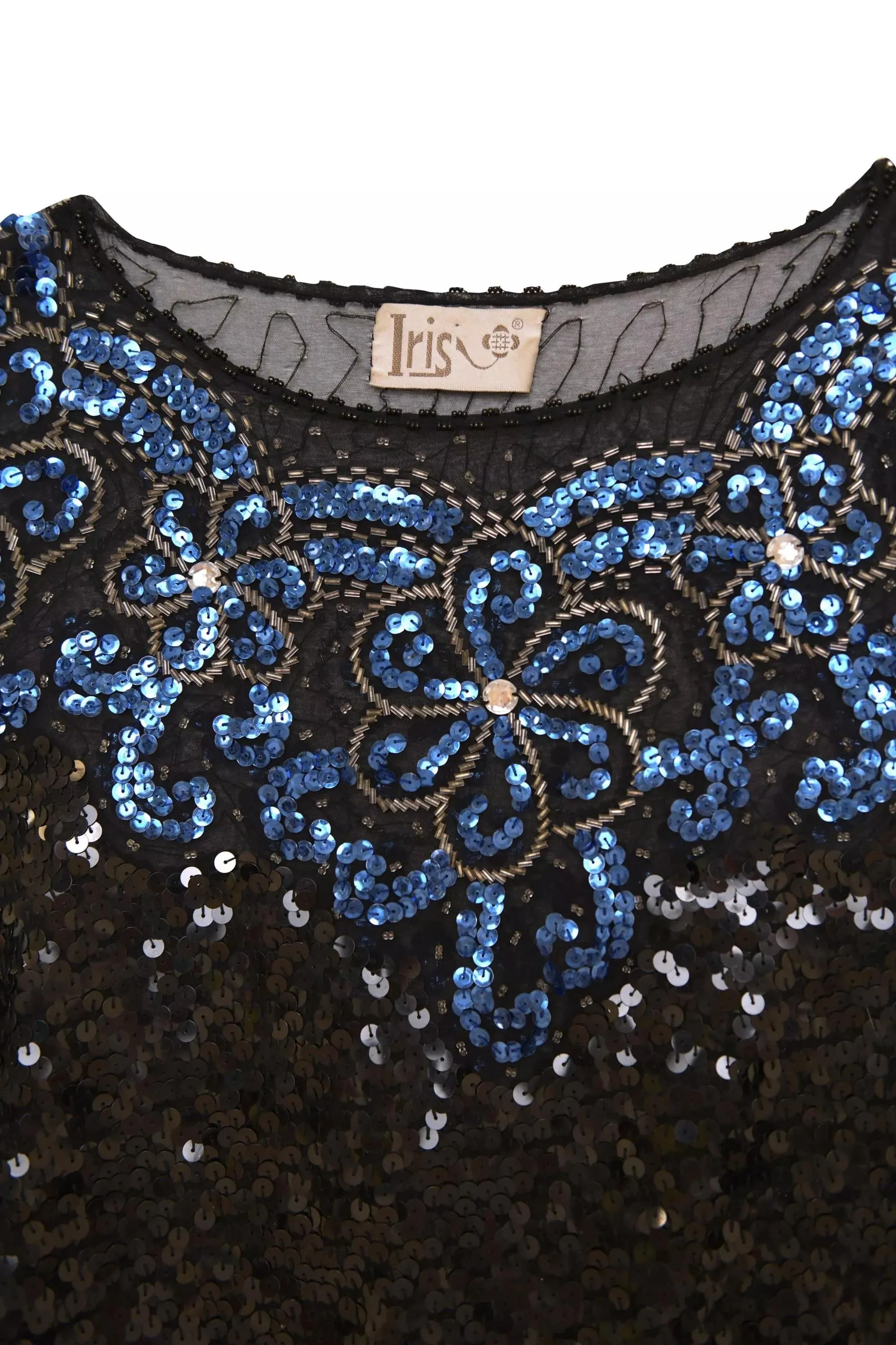 Vintage Top - Blue Floral Embellishment sold by RIXO product image thumbnail 3