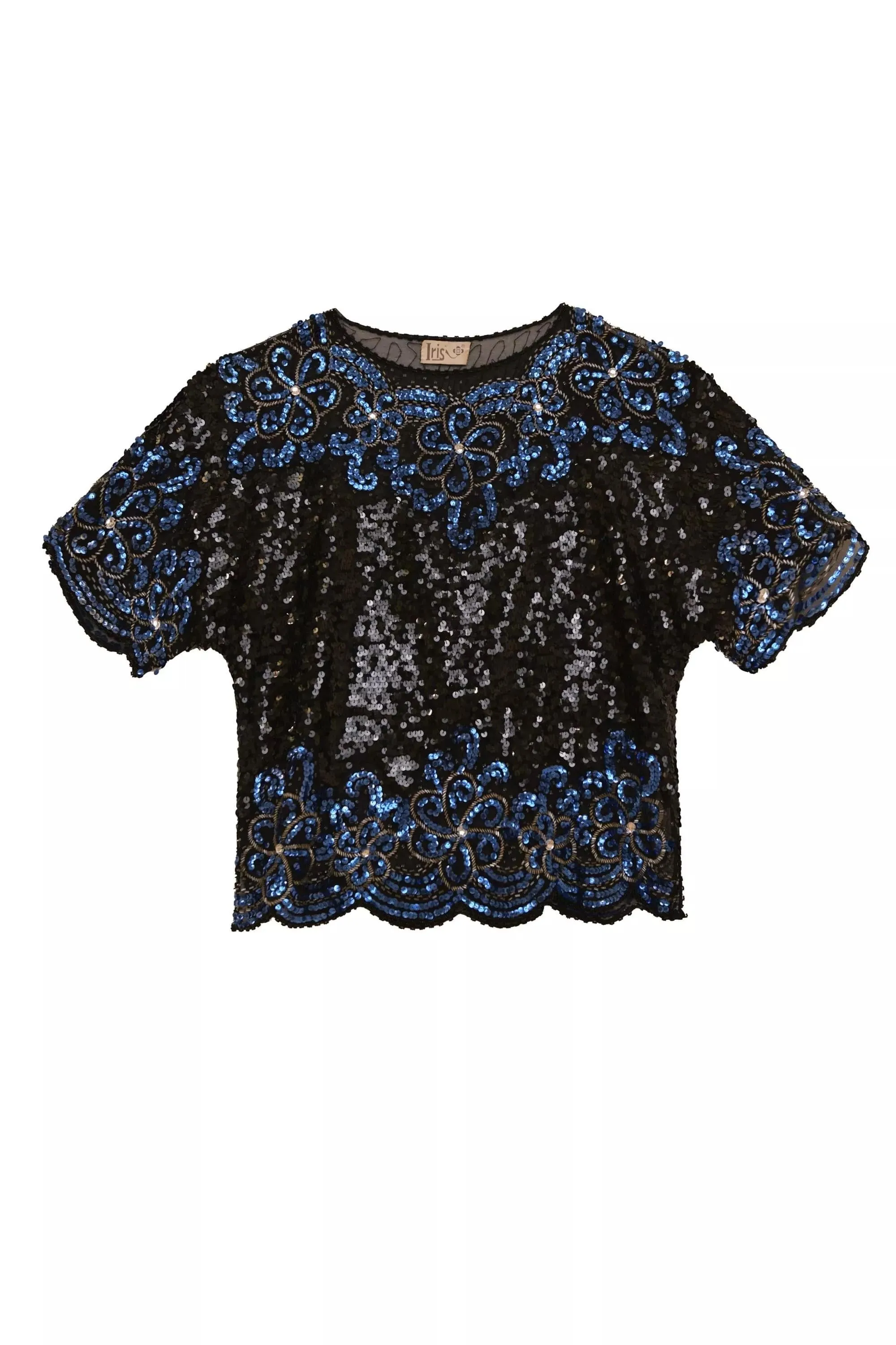 Vintage Top - Blue Floral Embellishment sold by RIXO product image thumbnail 4