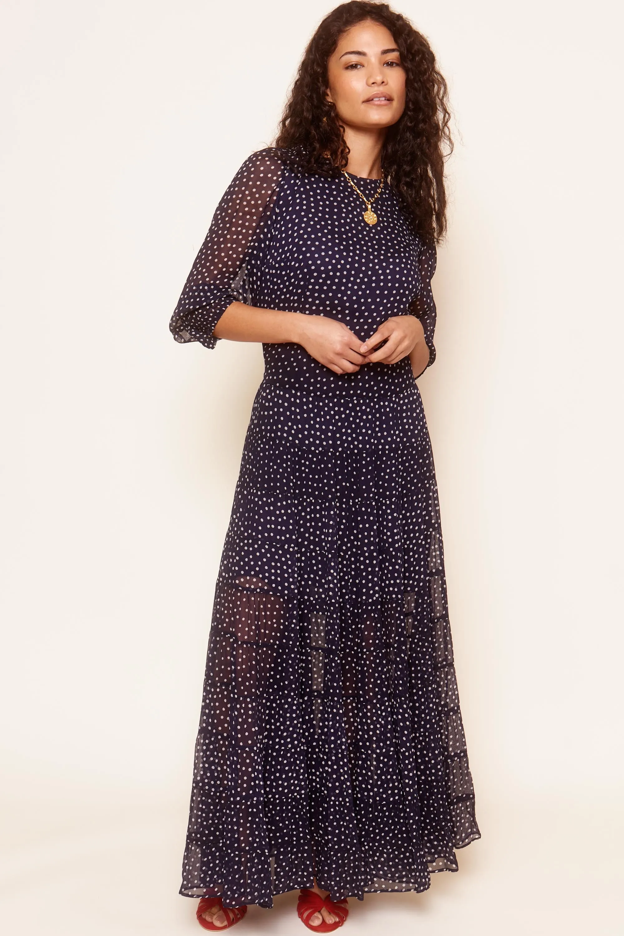 Kristen - Navy Polka Dot sold by RIXO product image thumbnail 4