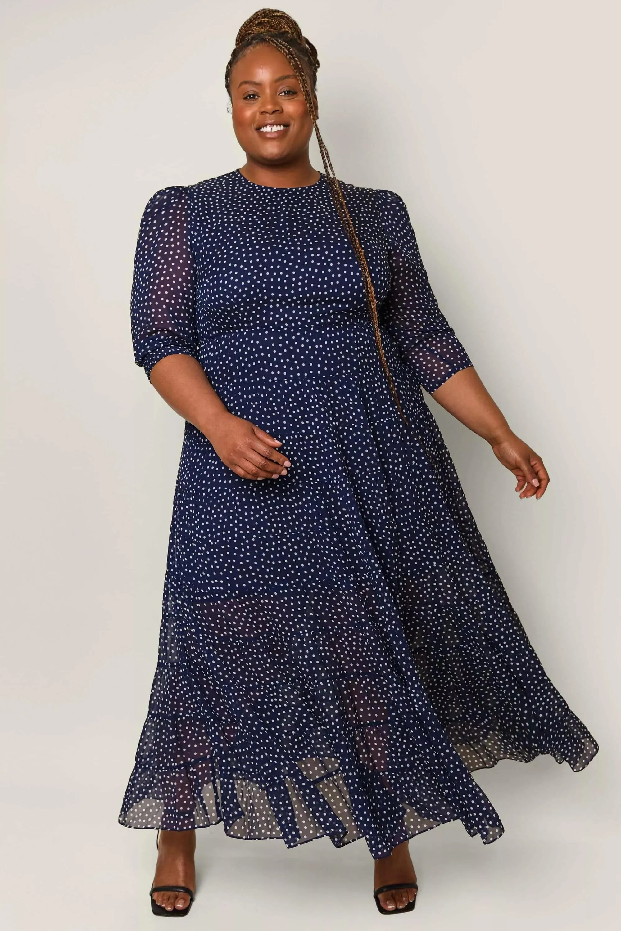 Kristen - Navy Polka Dot sold by RIXO product image thumbnail 5