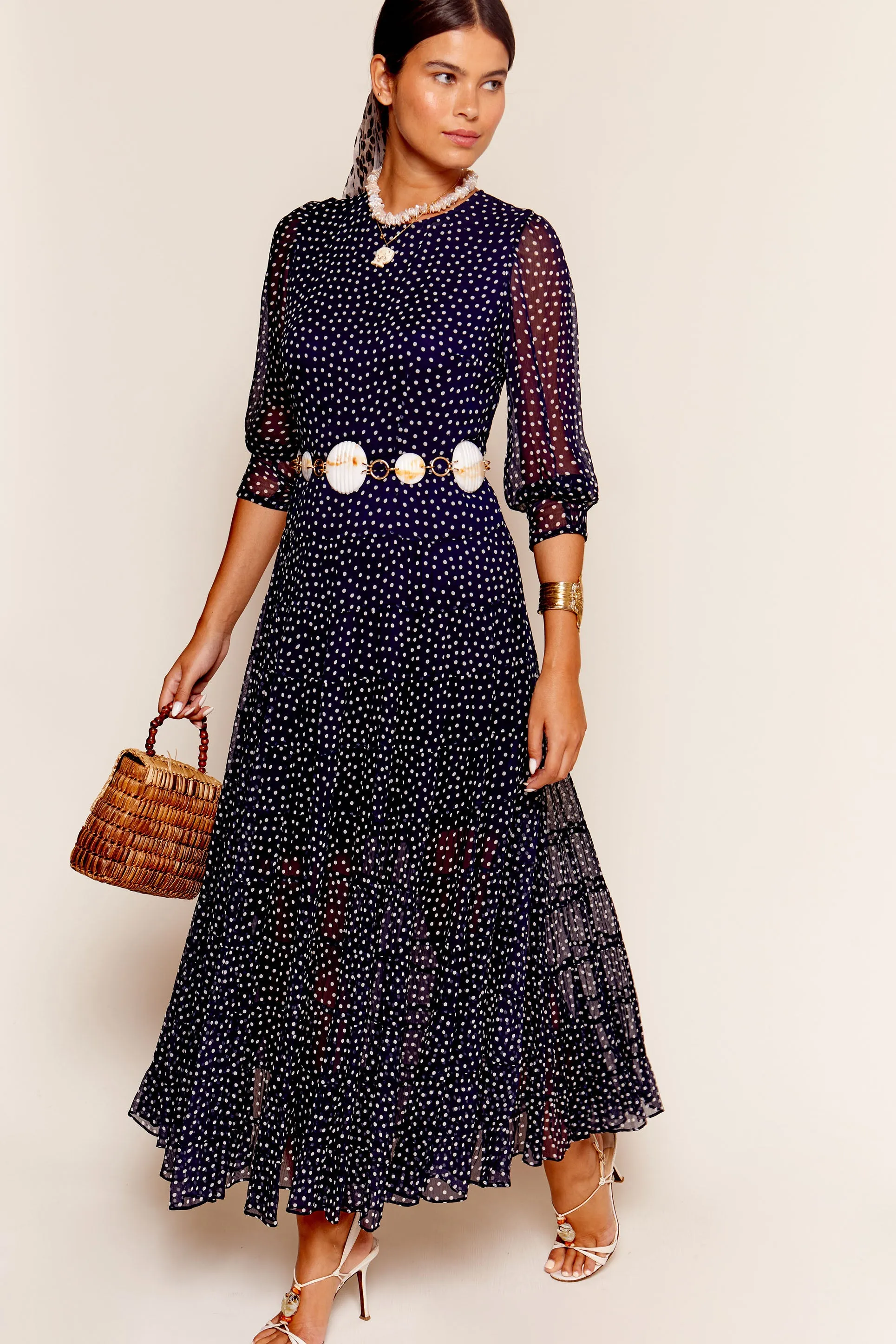 Kristen - Navy Polka Dot sold by RIXO product image thumbnail 2