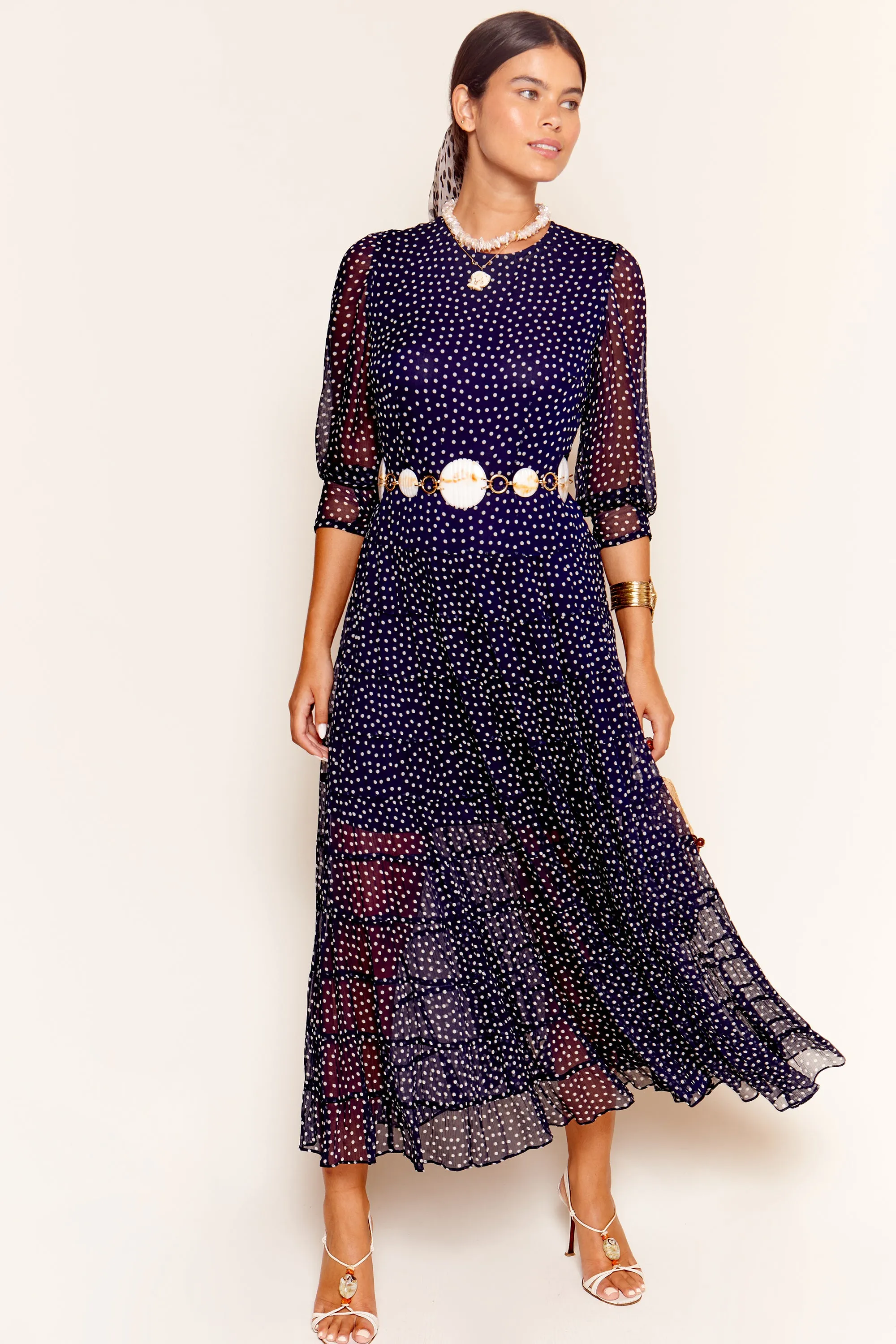 Kristen - Navy Polka Dot sold by RIXO product image thumbnail 3