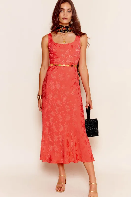 benedict - daisy jacquard cayenne sold by RIXO