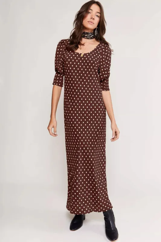Oleander - Polka Dot Brown sold by RIXO