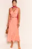 sandrine - daisy jacquard coral sold by RIXO