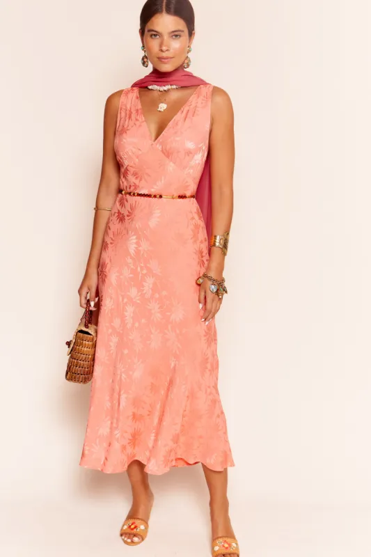 sandrine - daisy jacquard coral sold by RIXO
