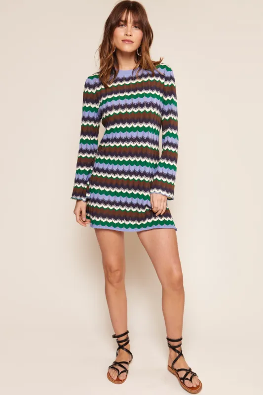 Mylene - Retro Chevron Blue sold by RIXO