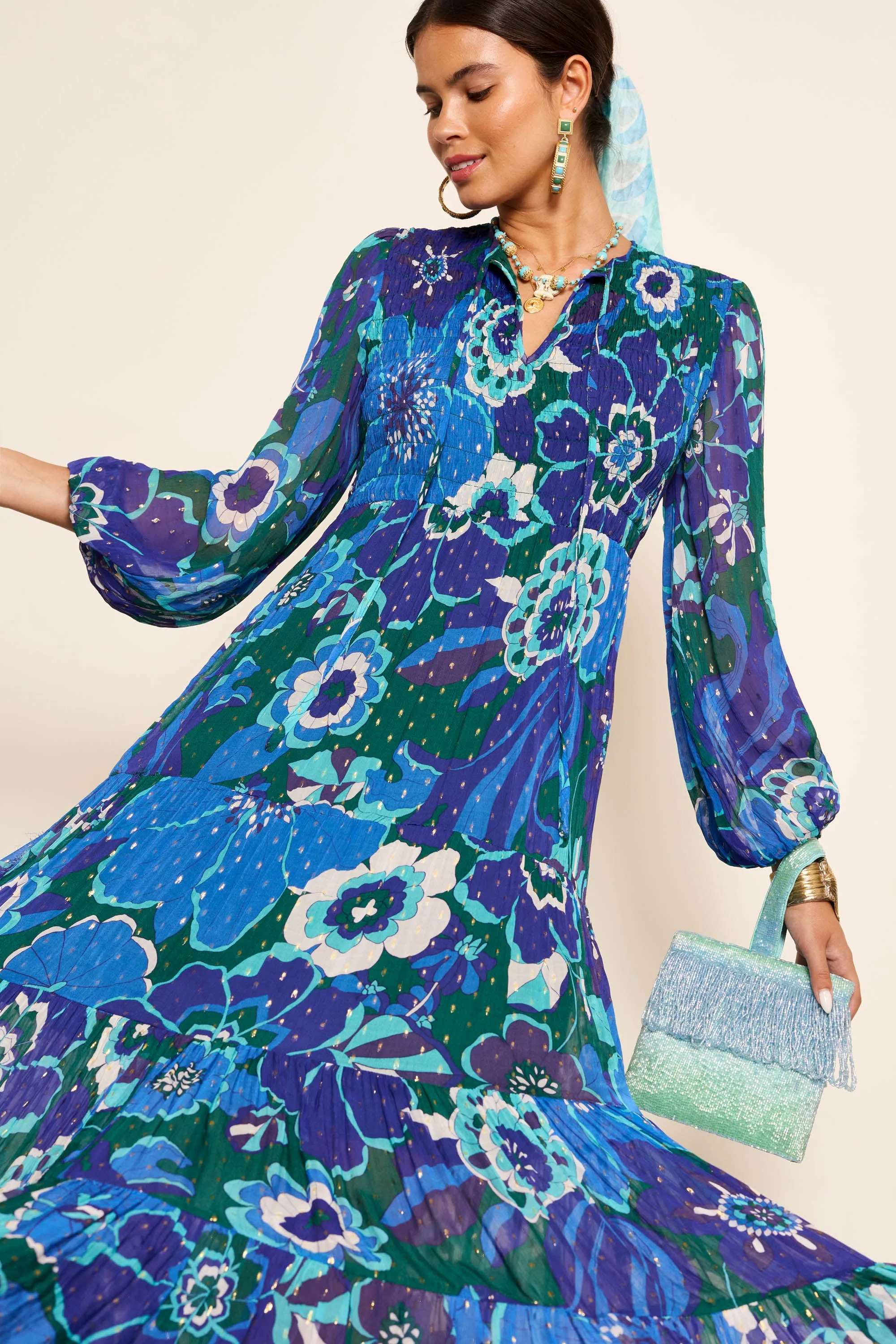 lori - miami floral emerald sold by RIXO product image thumbnail 5