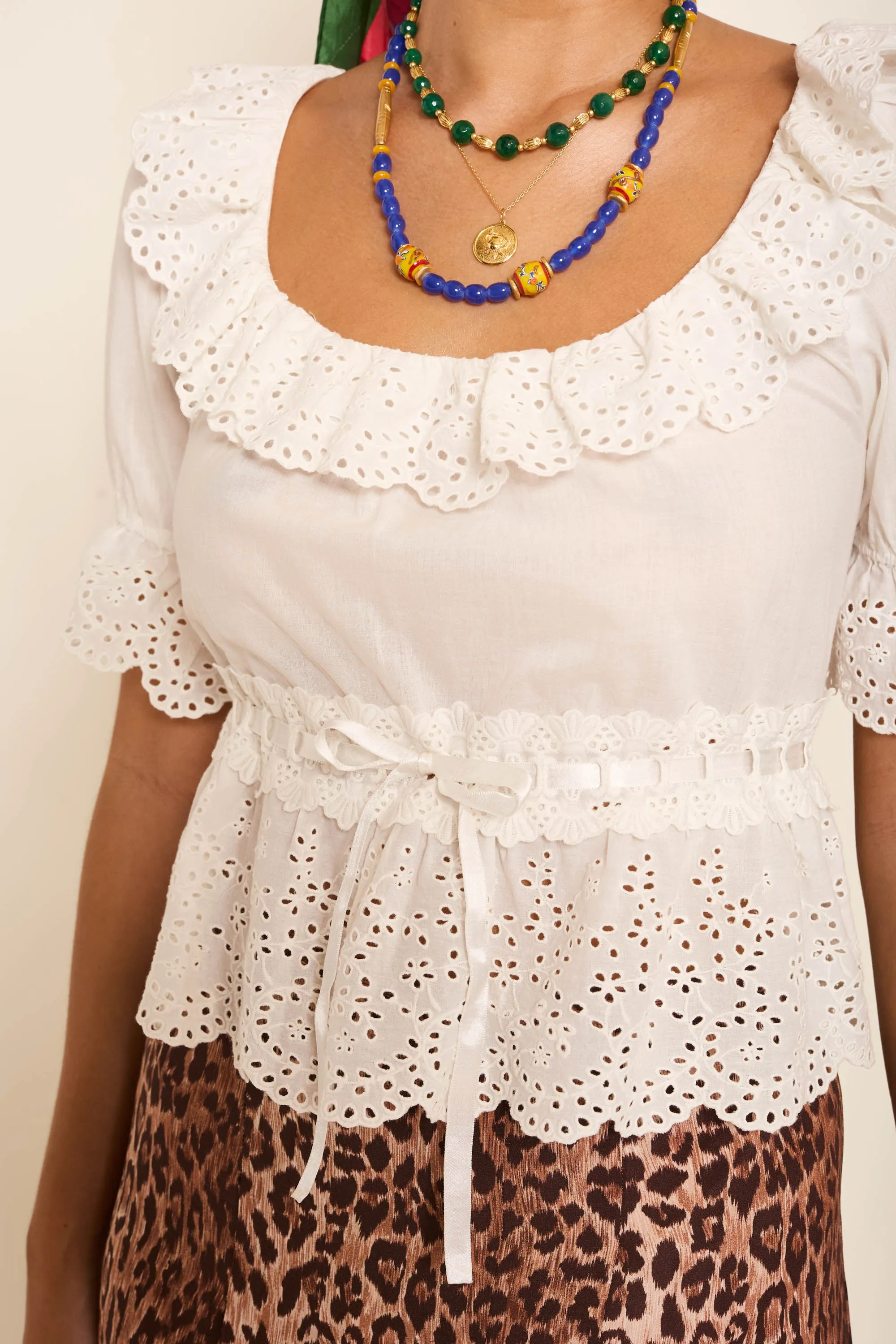 elna - daisy embroidery ivory sold by RIXO product image thumbnail 3