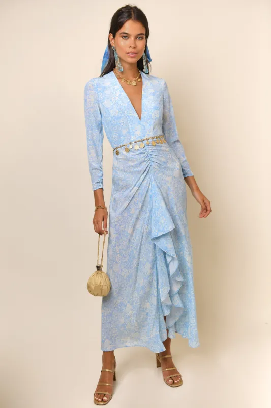 Rose - Dusk Blue Paisley sold by RIXO