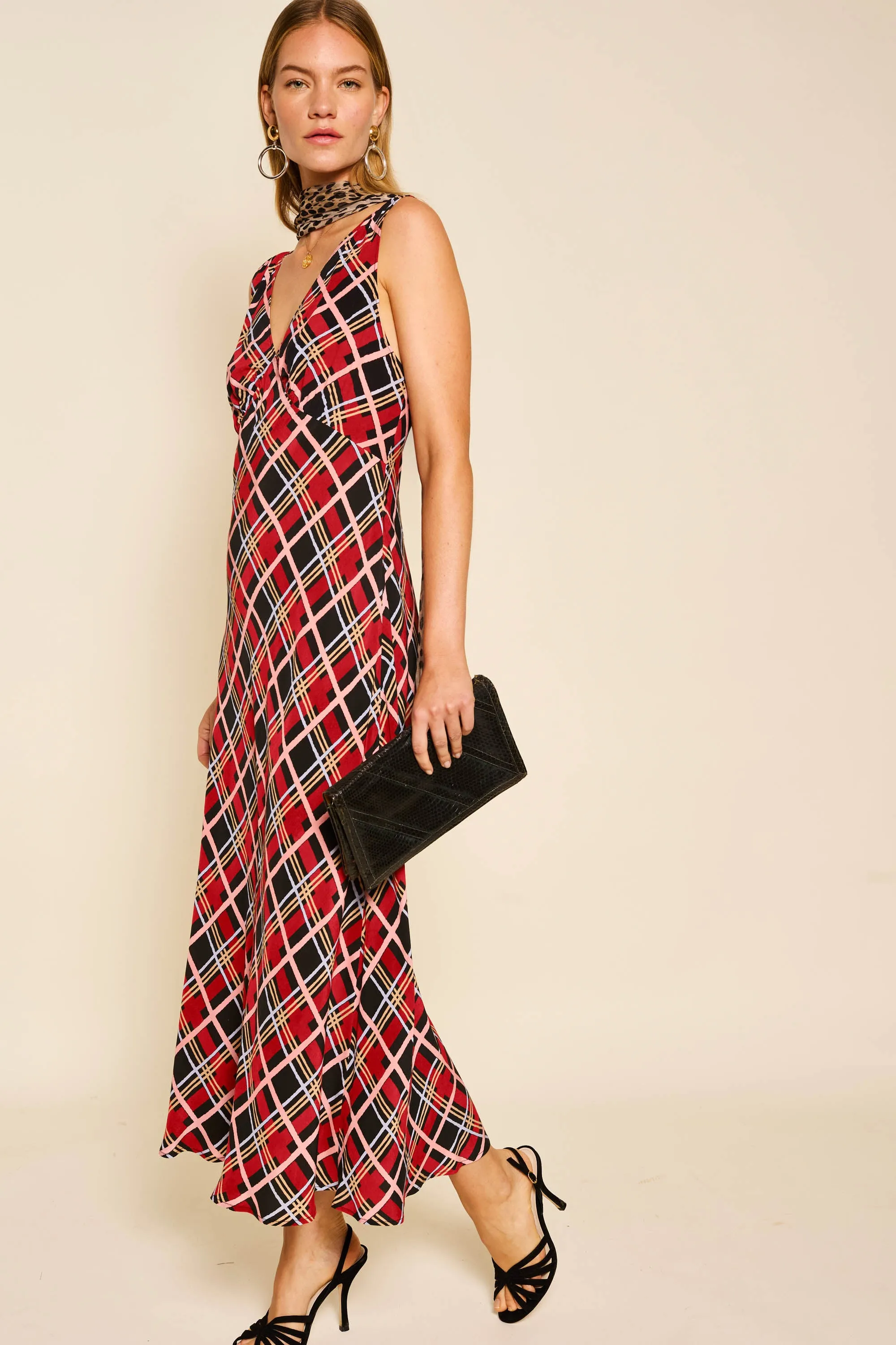 Sandrine - Painted Check Red sold by RIXO