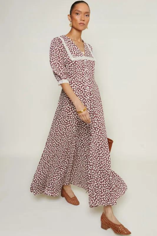 Ellen - Ditsy Burgundy sold by RIXO