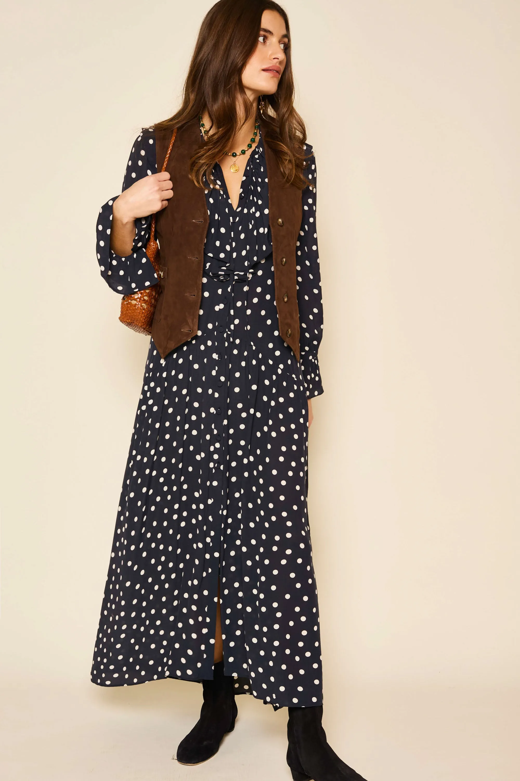 Freesia - Bohemia Spot Deep Navy sold by RIXO product image thumbnail 2