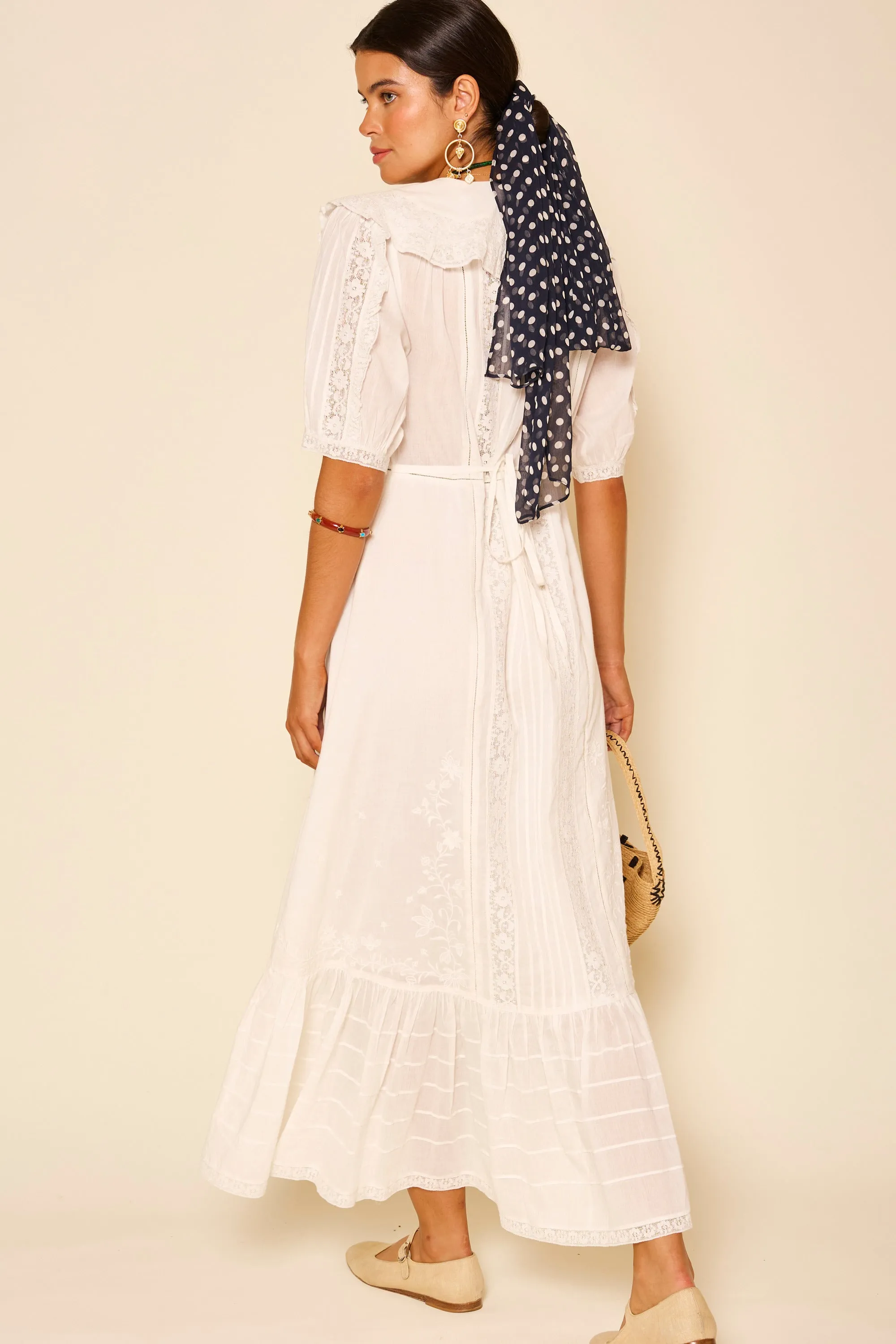 Edina - Pansy Embroidery White sold by RIXO product image thumbnail 5