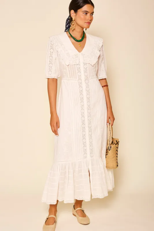 Edina - Pansy Embroidery White sold by RIXO