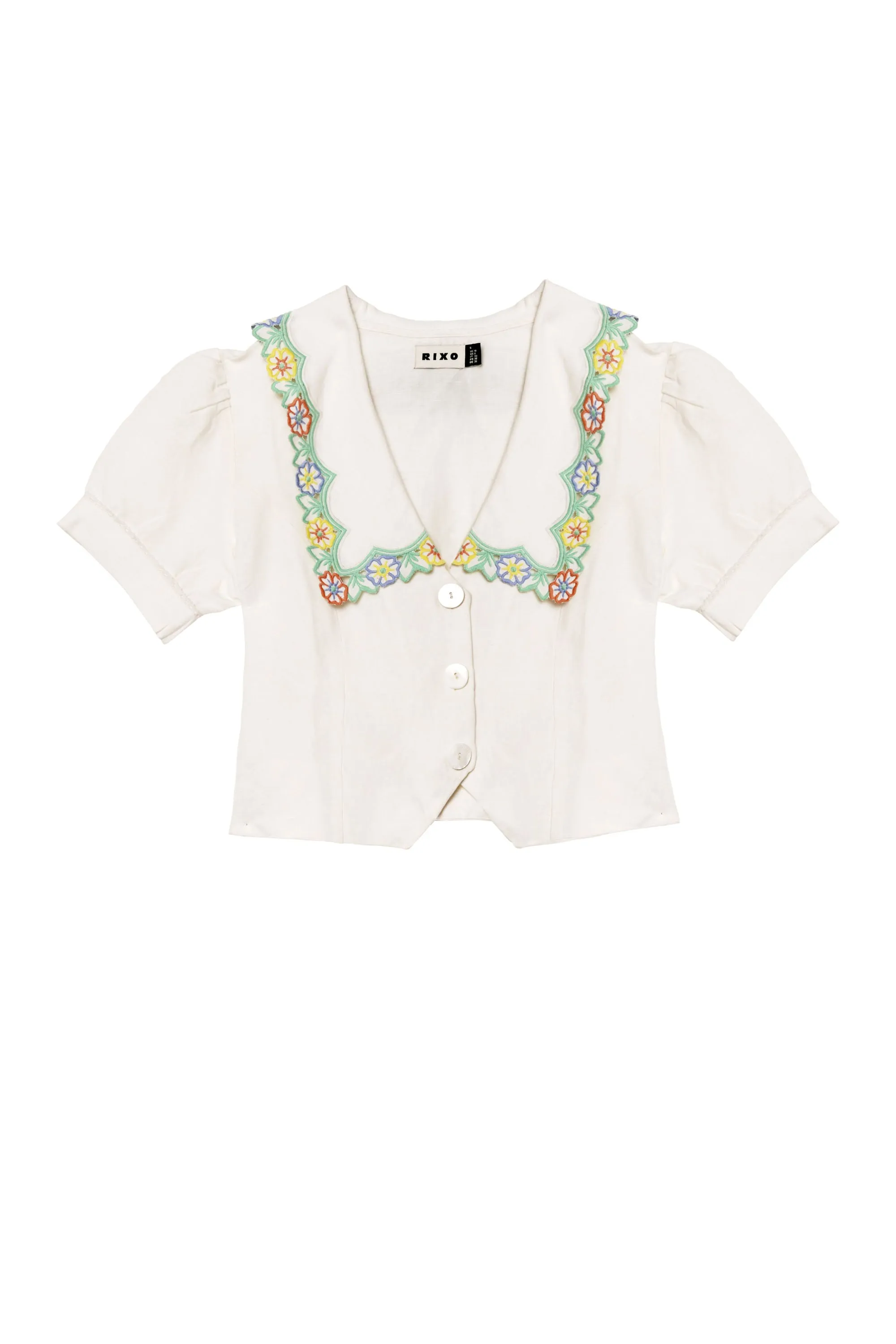 Zinia - Daisy Cutwork Embroidery Ivory sold by RIXO product image thumbnail 5