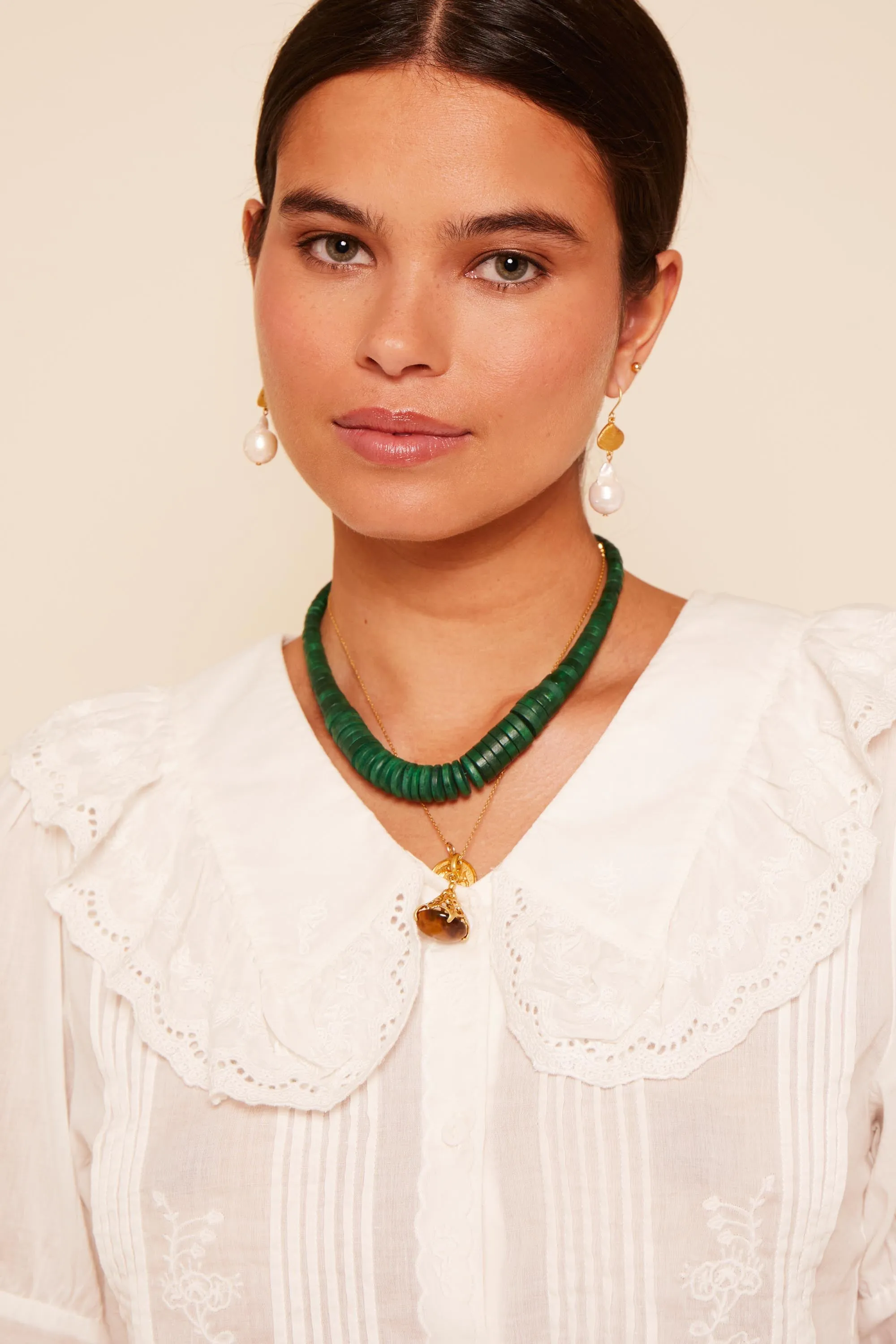 Quince - Pansy Embroidery Ivory sold by RIXO product image thumbnail 4
