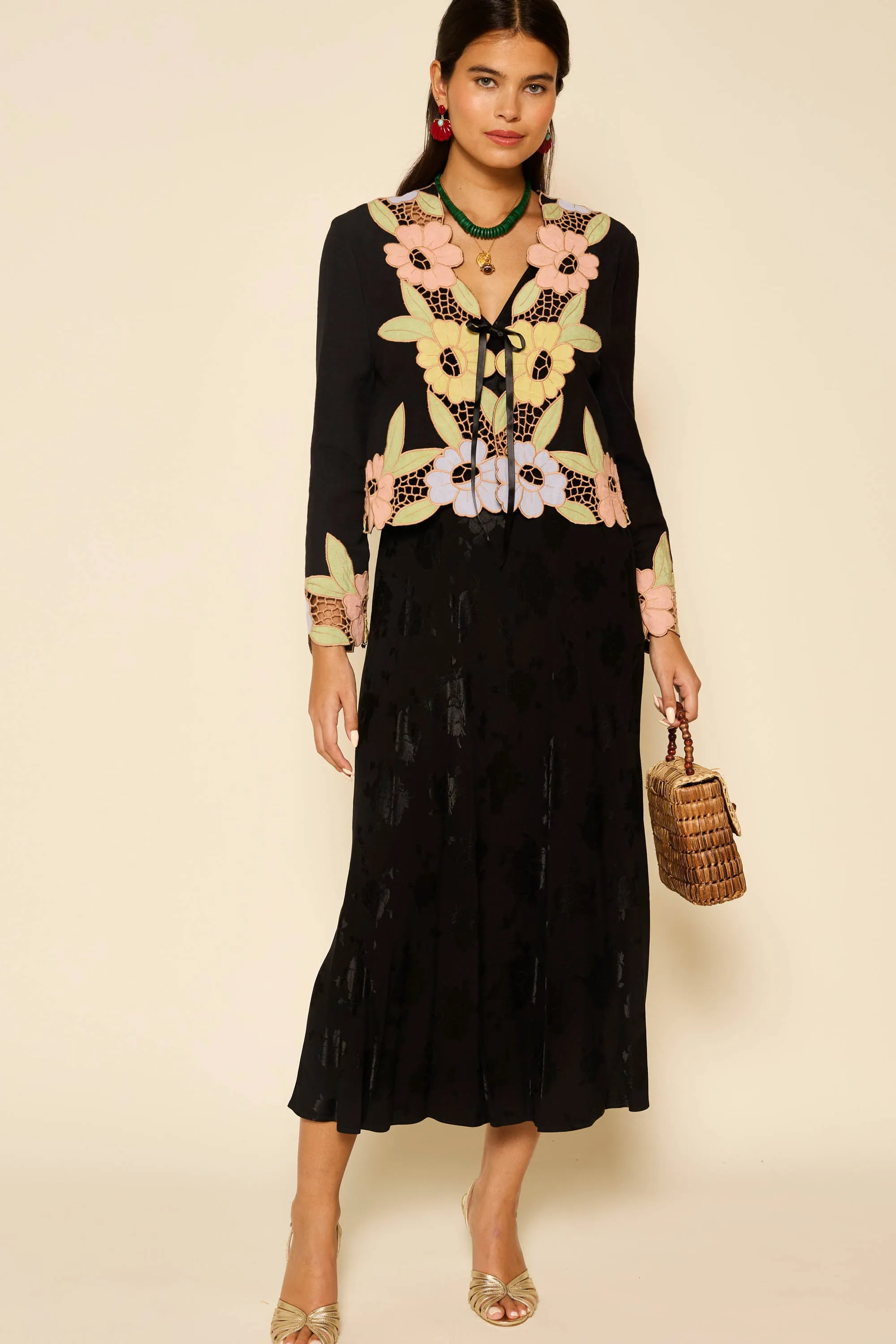 Jeremiah - Garden Cutwork Embroidery Black sold by RIXO