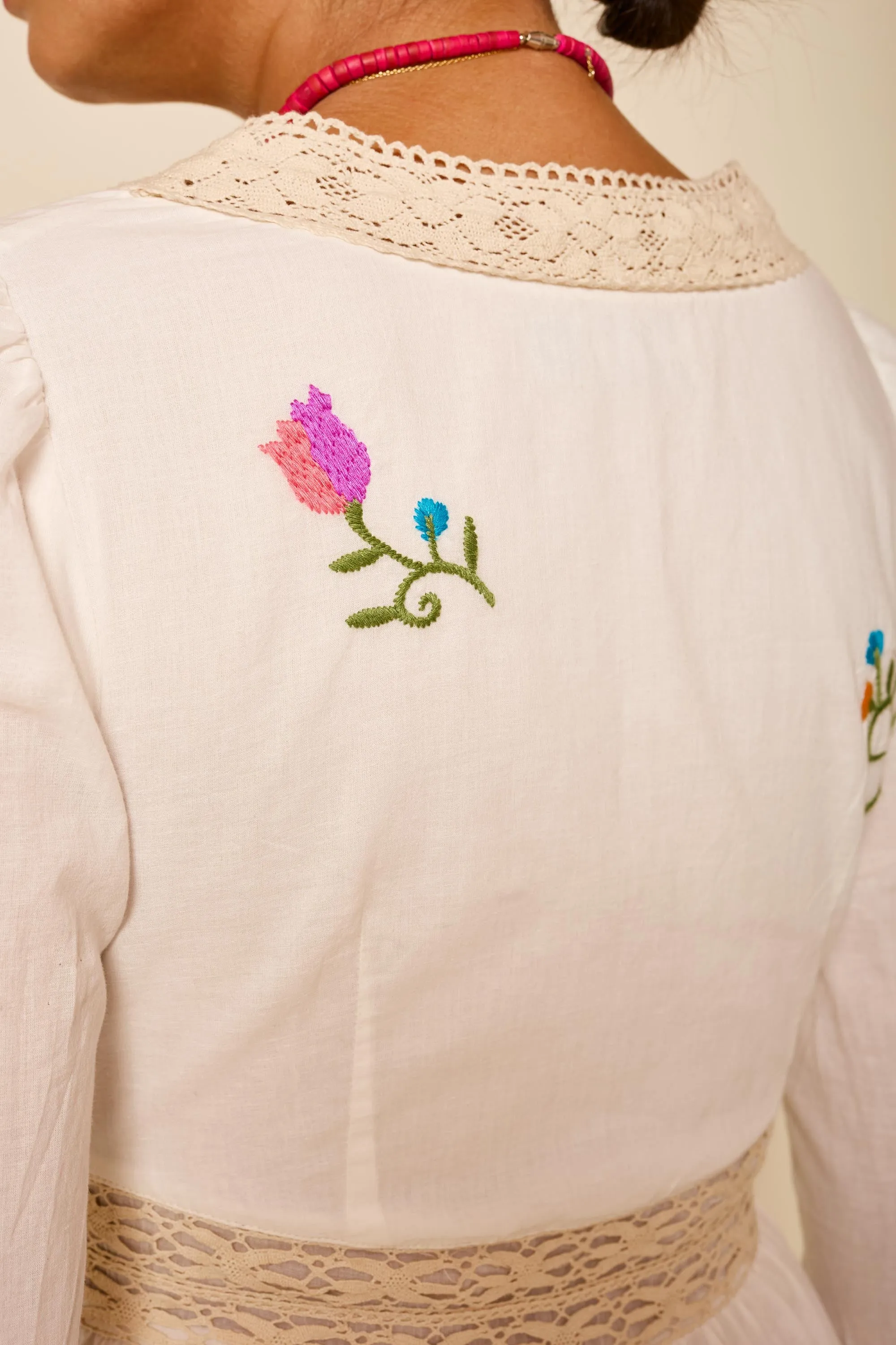 Regine - Ombre Floral Embroidery Ivory sold by RIXO product image thumbnail 5