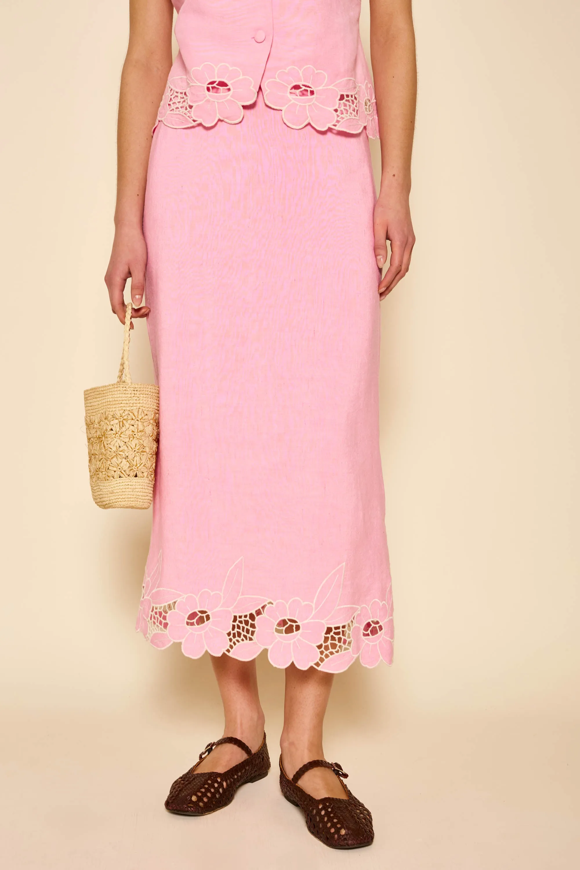 Serano - Floral Cutwork Embroidery Blush sold by RIXO