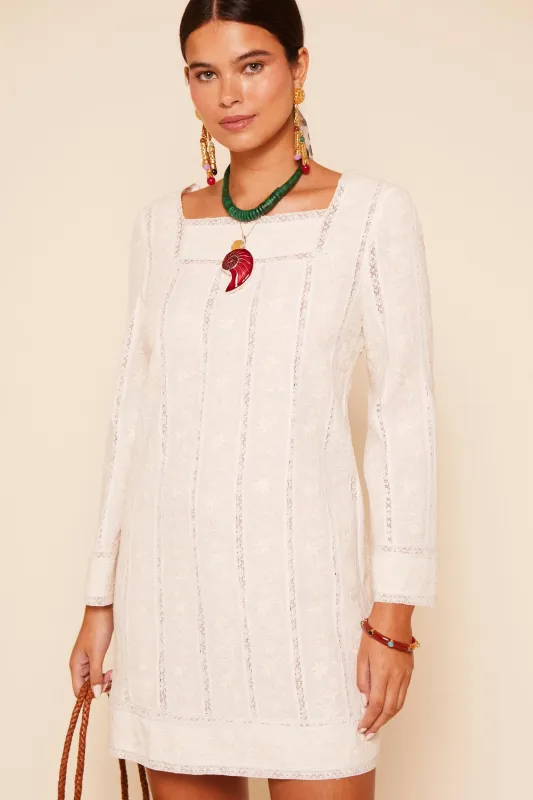 Joane - Daisy Trail Embroidery Ivory sold by RIXO