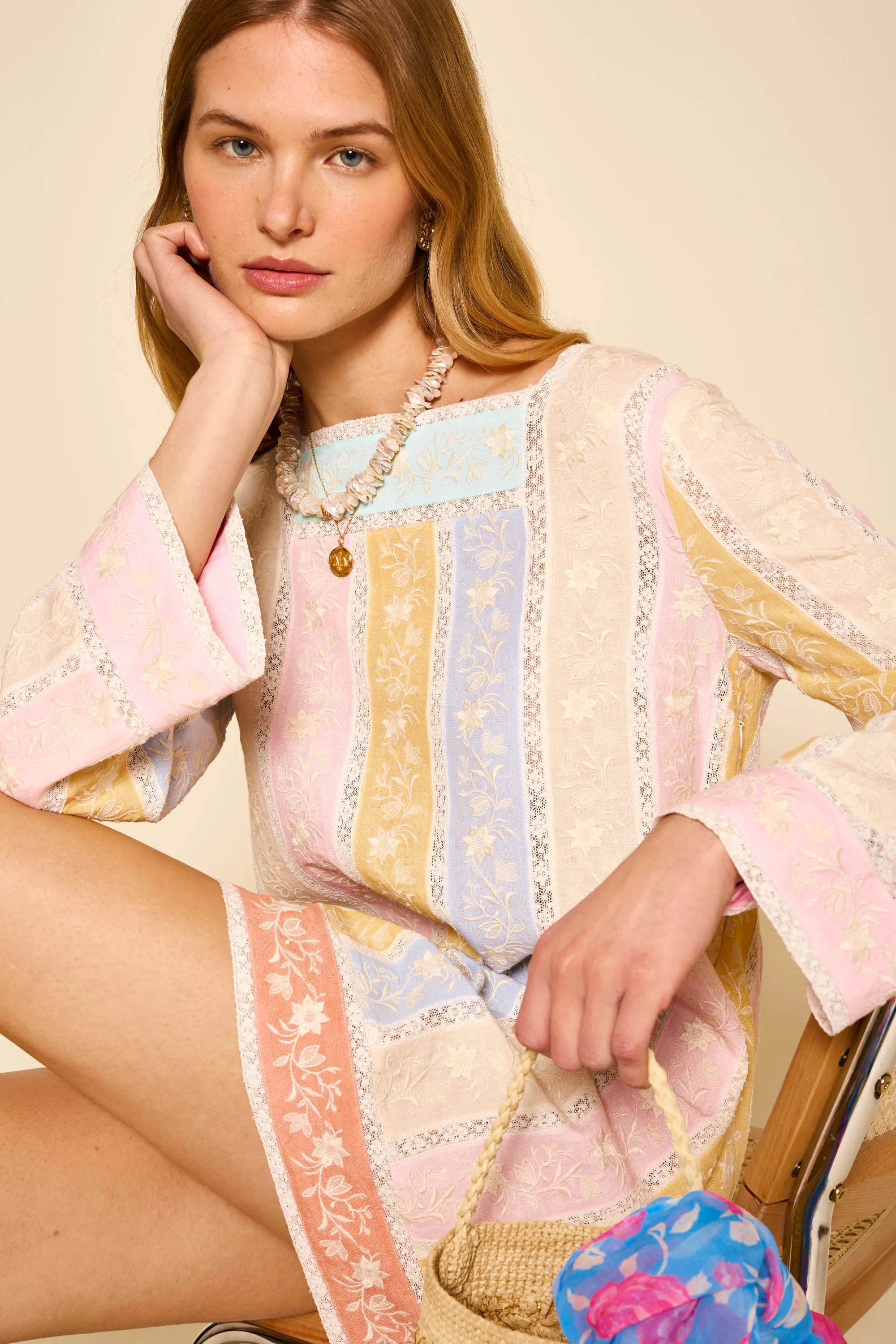 Joane - Daisy Trail Embroidery Pastel sold by RIXO product image thumbnail 5