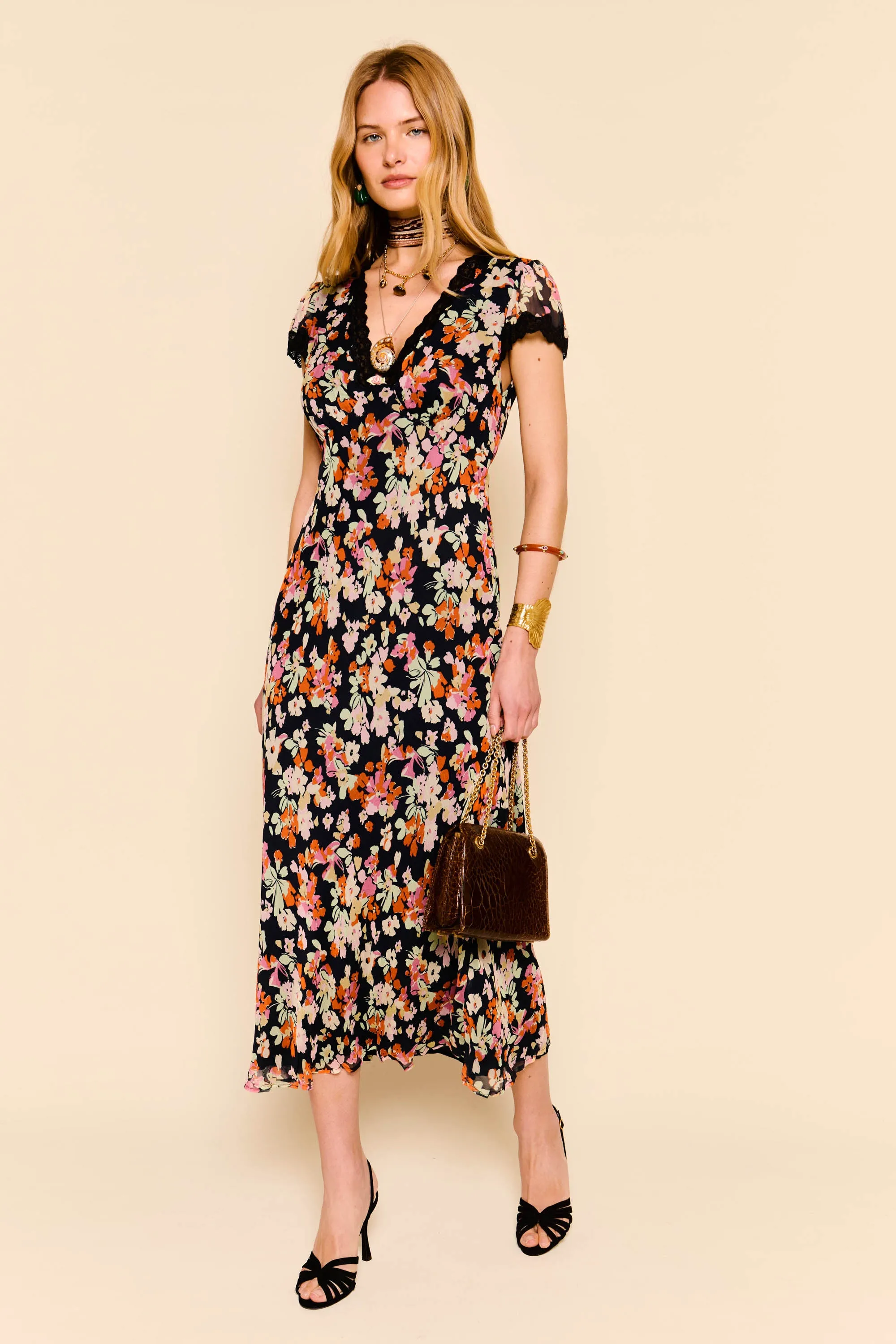 Clarice - Primrose Floral Deep Navy sold by RIXO product image thumbnail 4