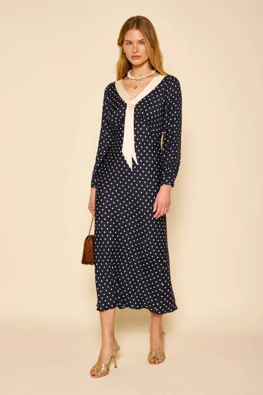 Lotta - Polka Dot Deep Navy sold by RIXO