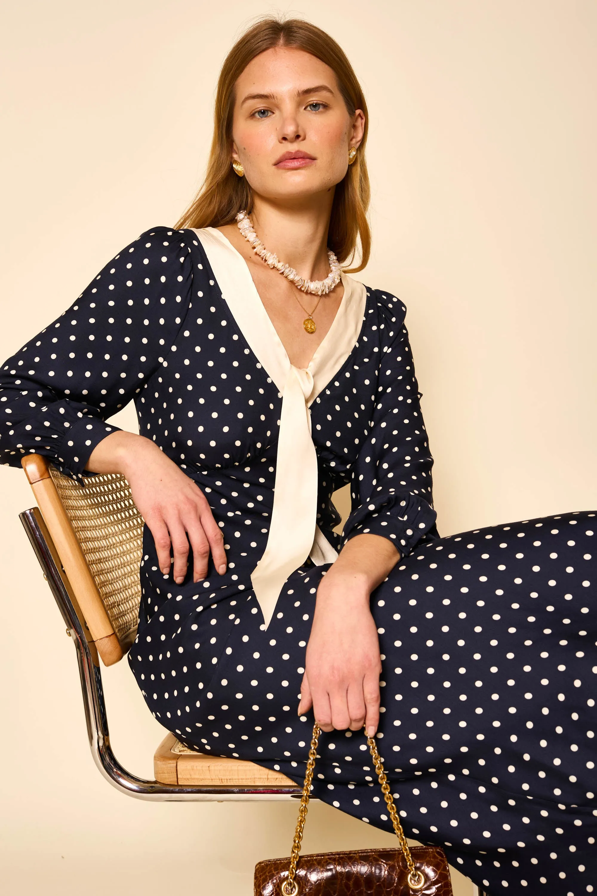 Lotta - Polka Dot Deep Navy sold by RIXO product image thumbnail 5