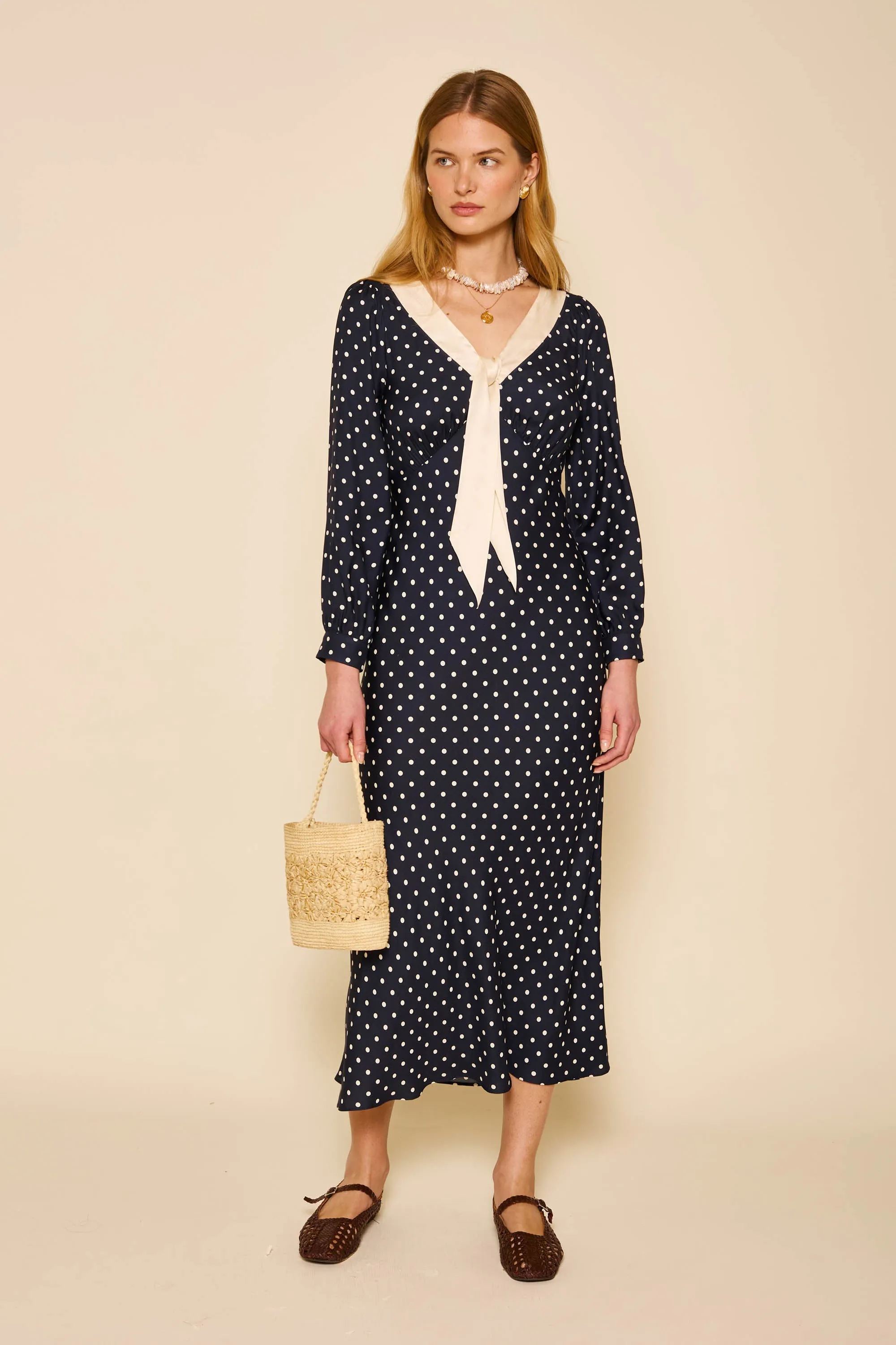 Lotta - Polka Dot Deep Navy sold by RIXO product image thumbnail 4