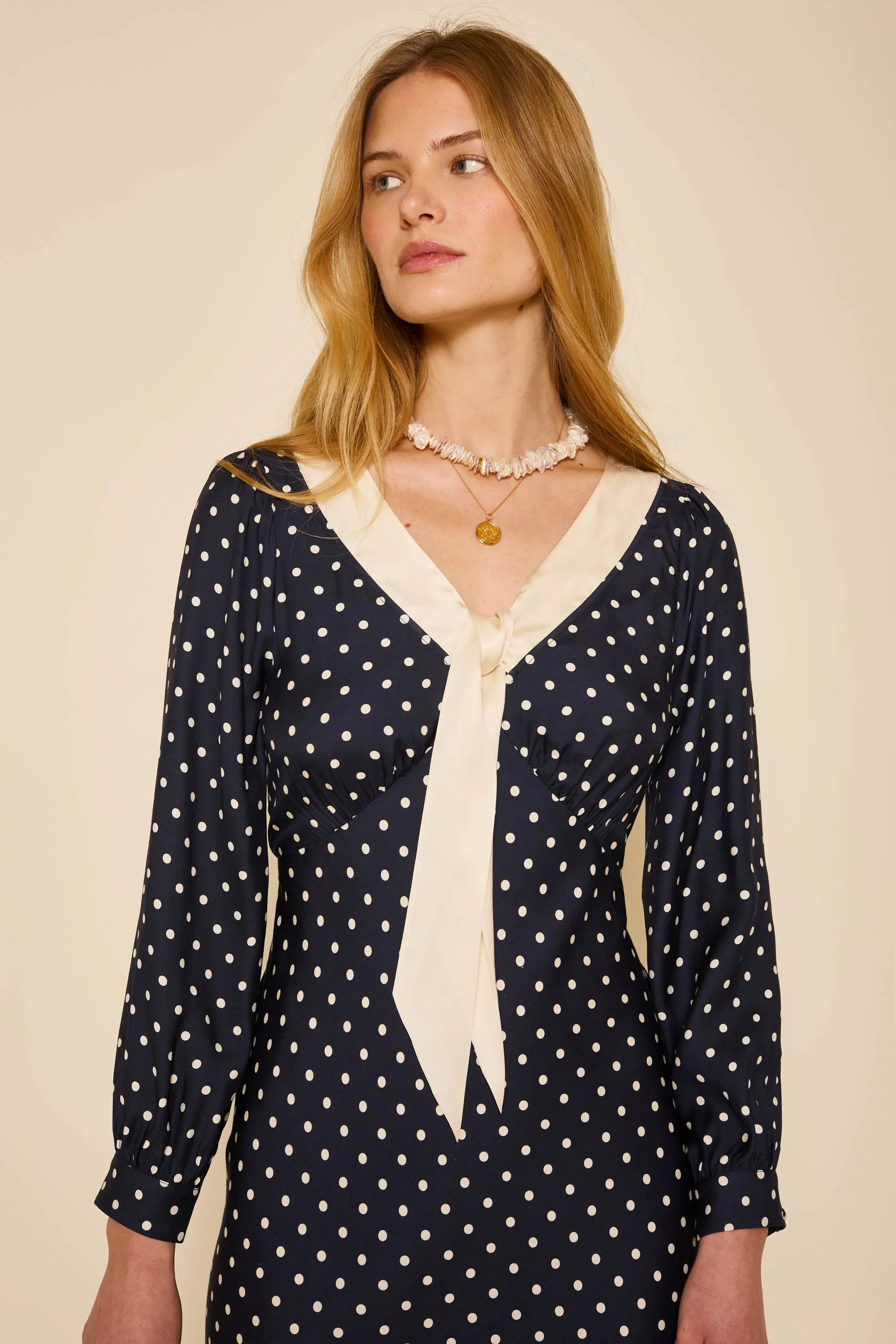 Lotta - Polka Dot Deep Navy sold by RIXO product image thumbnail 2