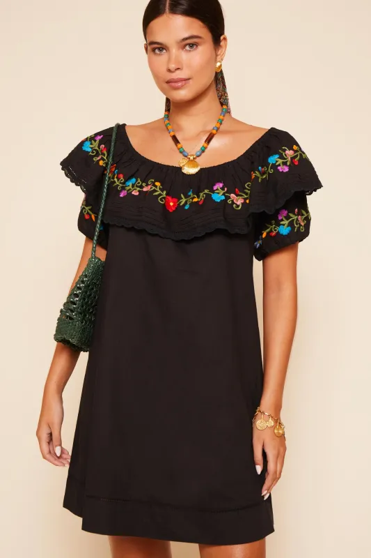 Saige - Ombre Floral Embroidery Black sold by RIXO