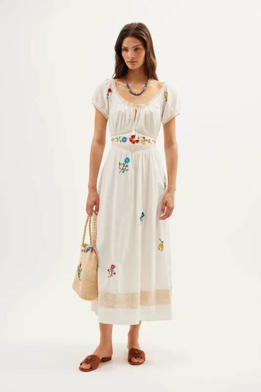 Alani  -  Ombre Floral Embroidery Ivory sold by RIXO