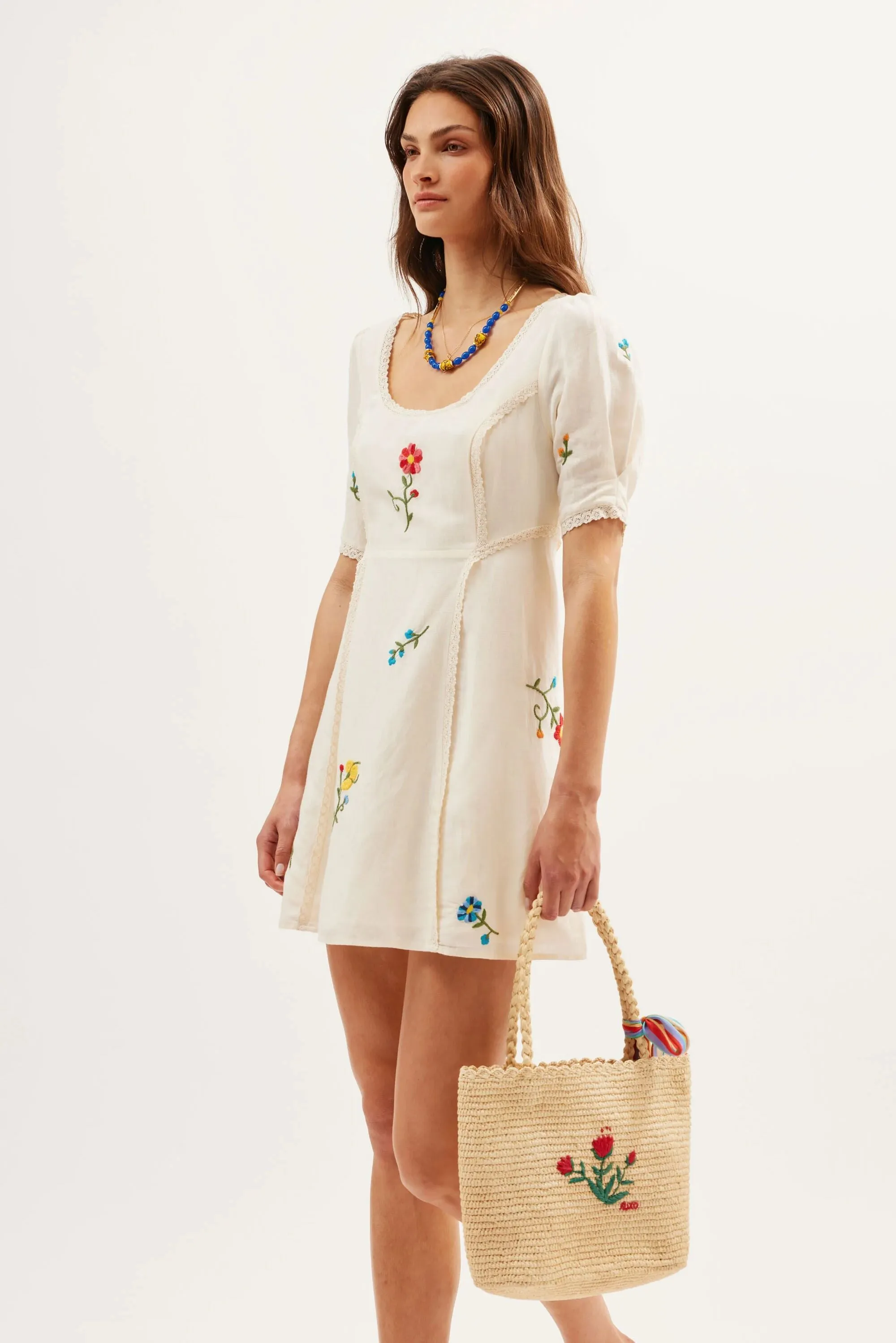 Marne - Ombre Floral Embroidery Cream sold by RIXO product image thumbnail 5