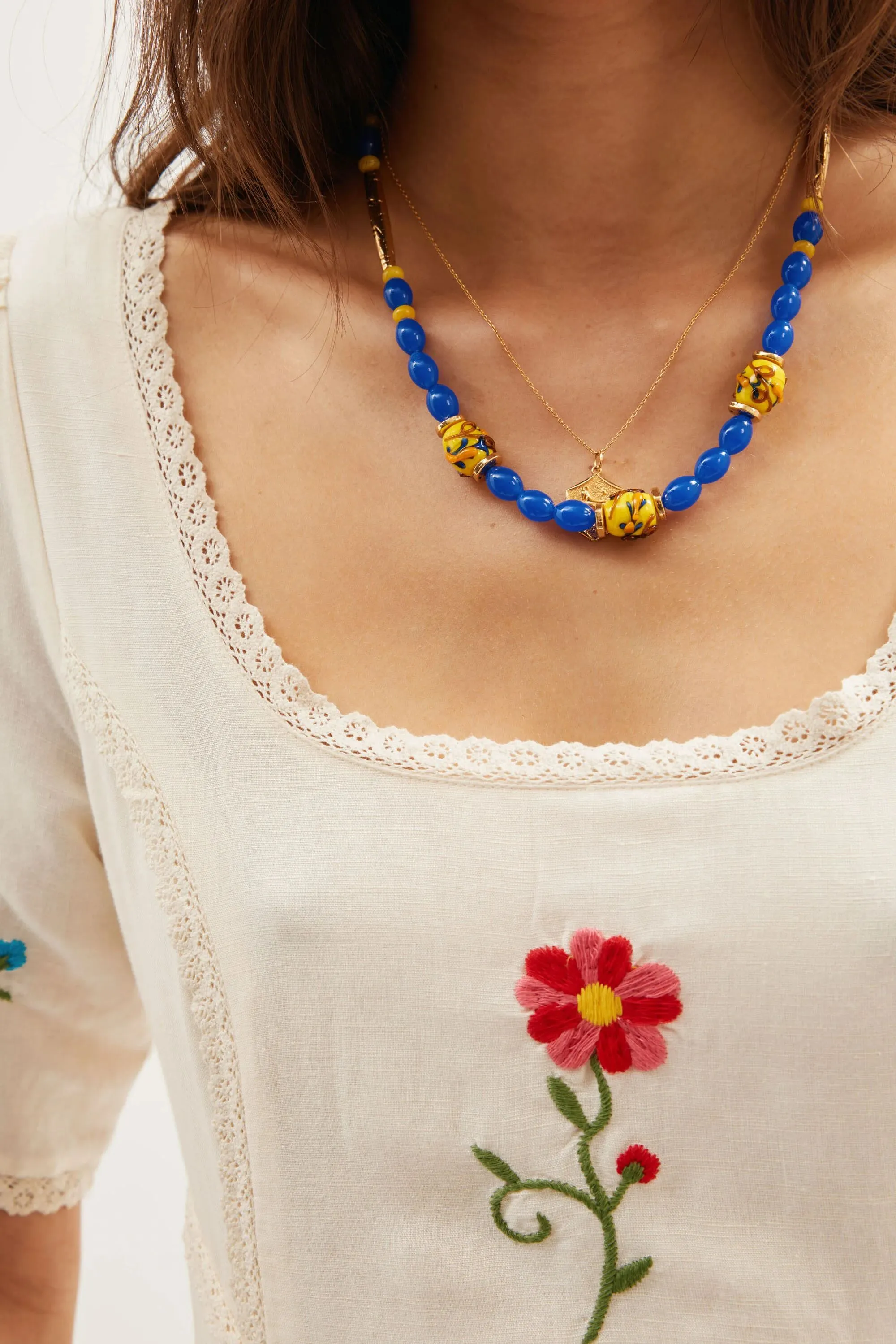 Marne - Ombre Floral Embroidery Cream sold by RIXO product image thumbnail 3