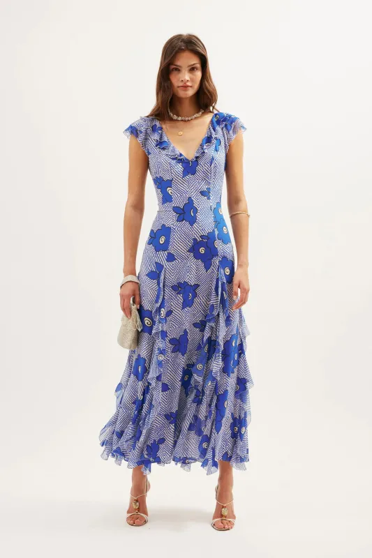 Ambika  -  Milos Floral Blue sold by RIXO