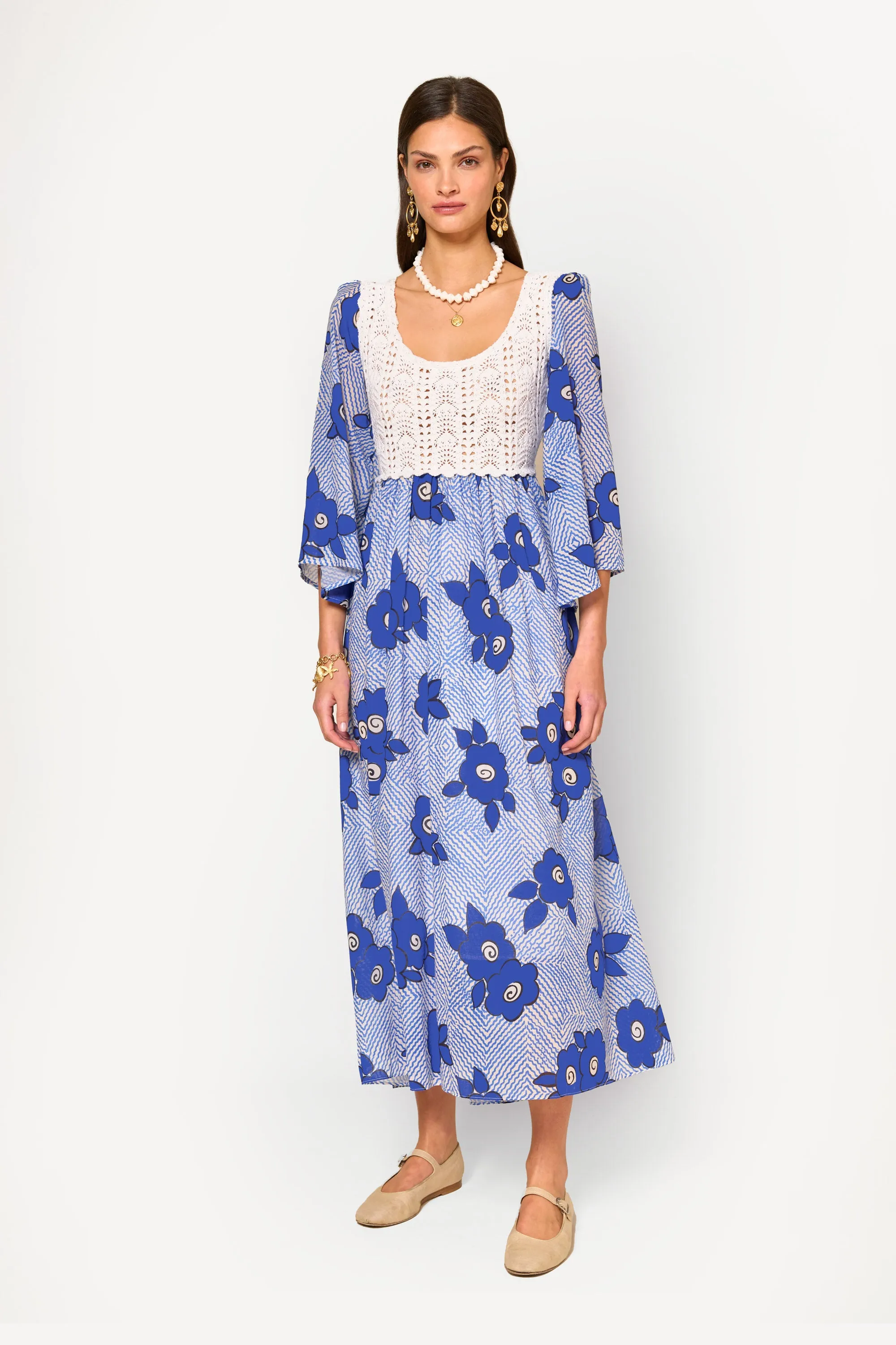 Dulcie - Milos Floral Blue sold by RIXO