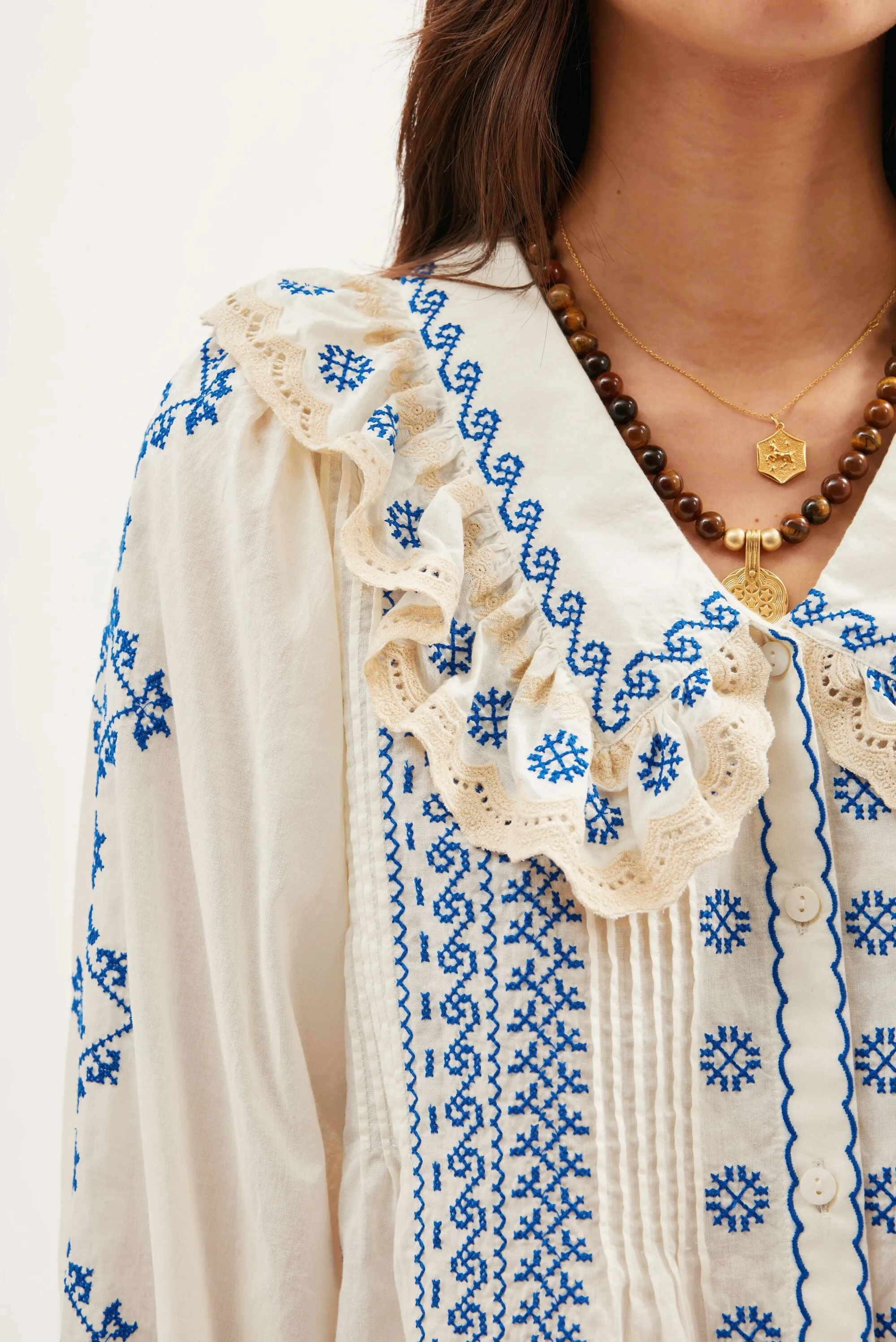 Percy - Mila Embroidery Cream sold by RIXO product image thumbnail 4