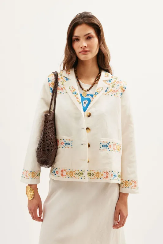 Taya  -  Ciara Embroidery Cream sold by RIXO