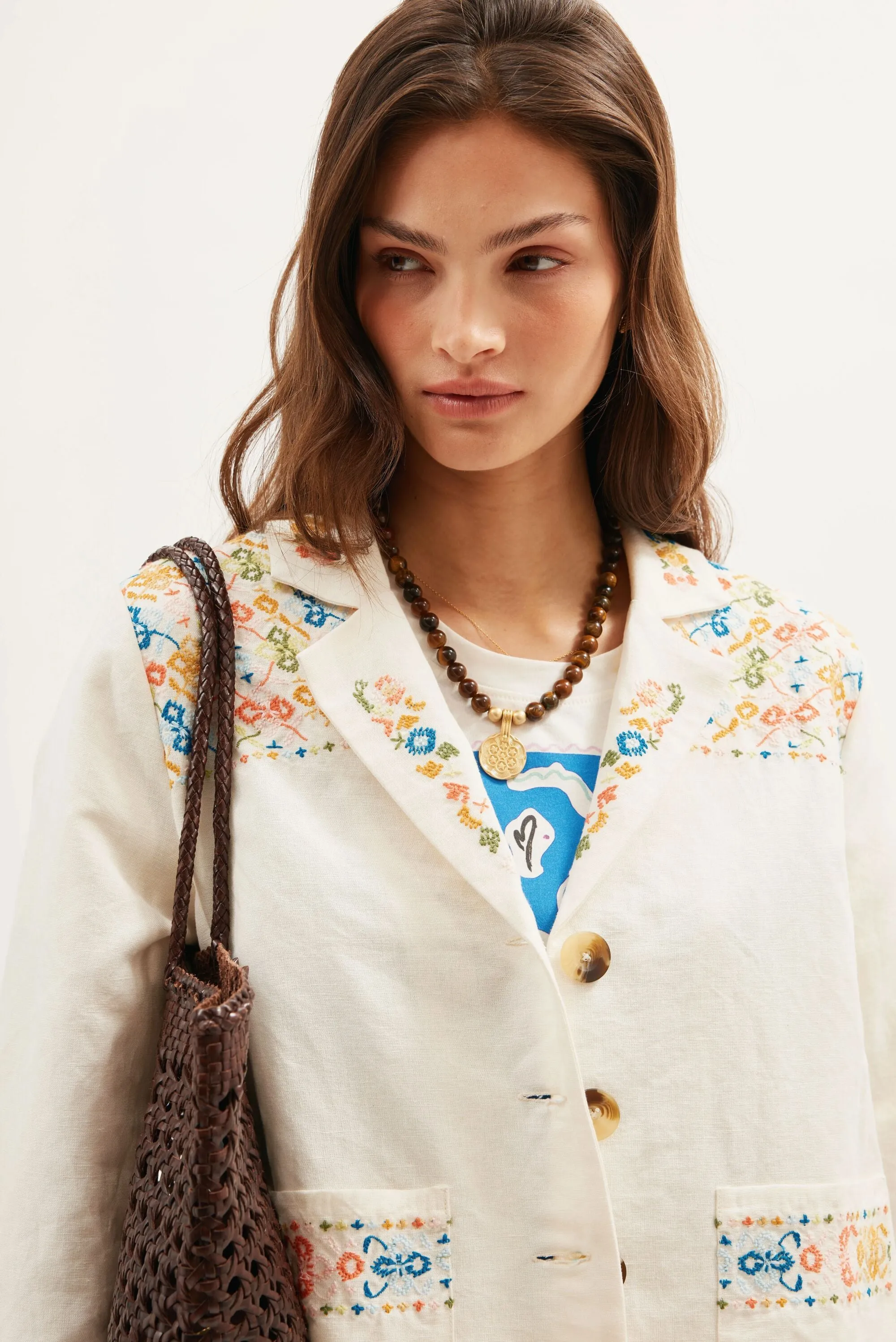 Taya - Ciara Embroidery Cream sold by RIXO product image thumbnail 5