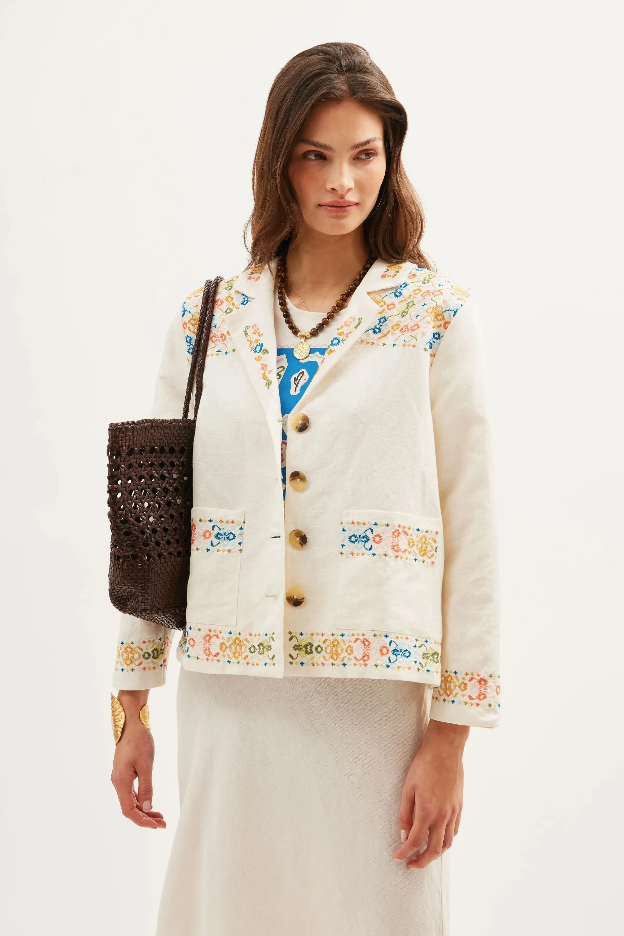 Taya - Ciara Embroidery Cream sold by RIXO product image thumbnail 4