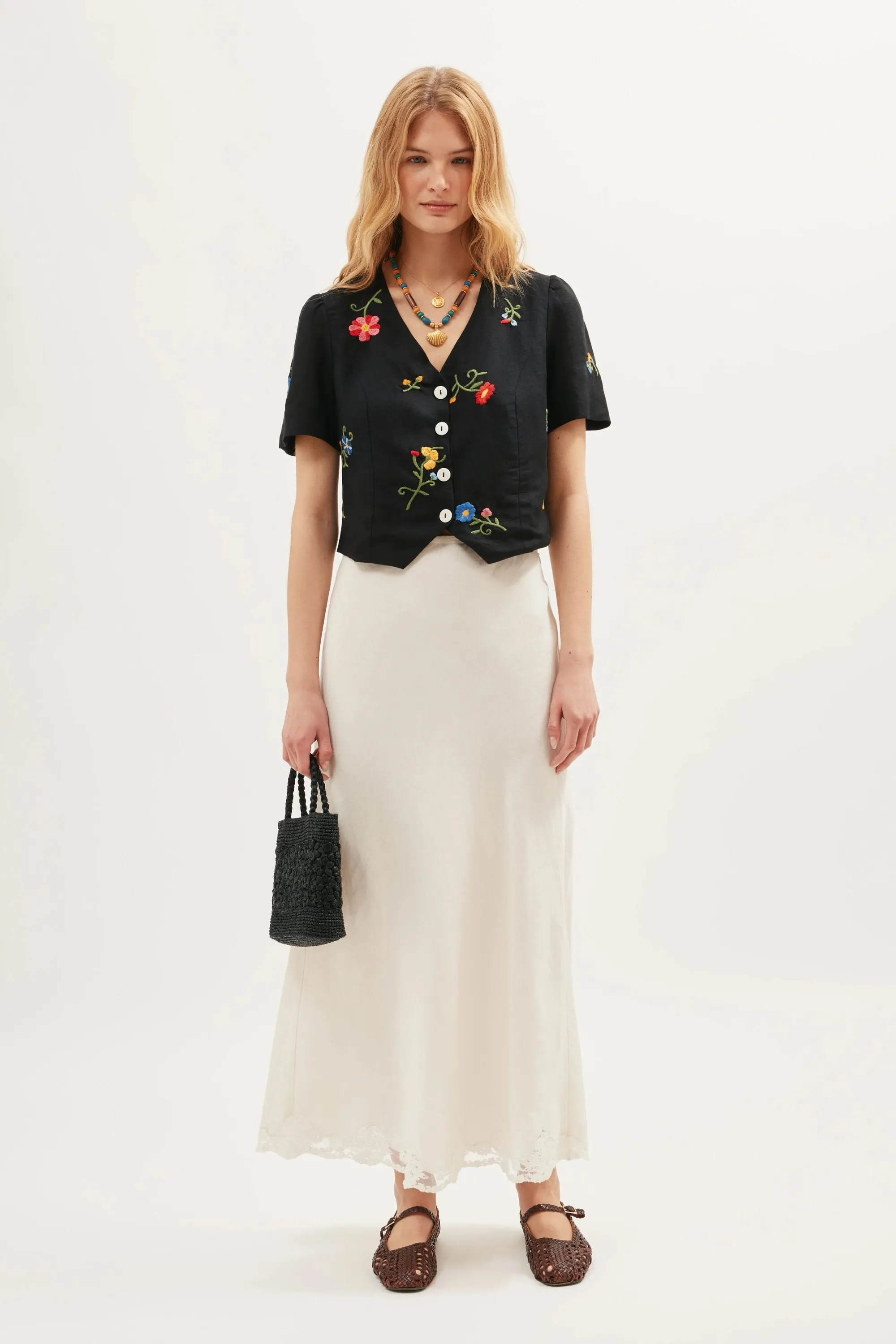 Immie - Spring Bud Embroidery Black sold by RIXO product image thumbnail 2