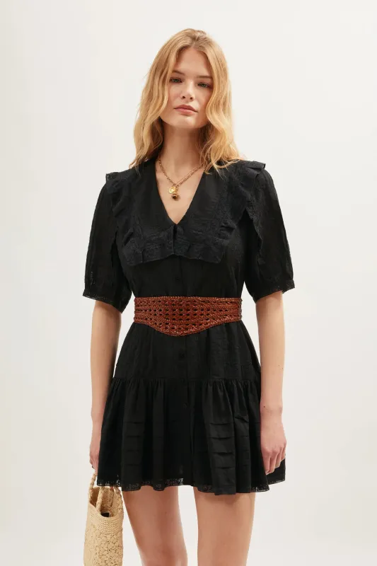 Dove - Pansy Embroidery Black sold by RIXO