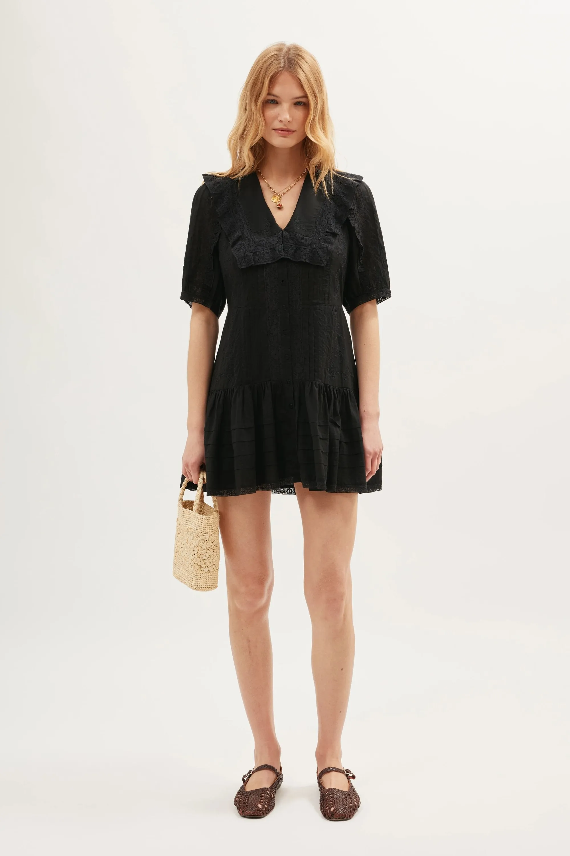 Dove - Pansy Embroidery Black sold by RIXO product image thumbnail 2