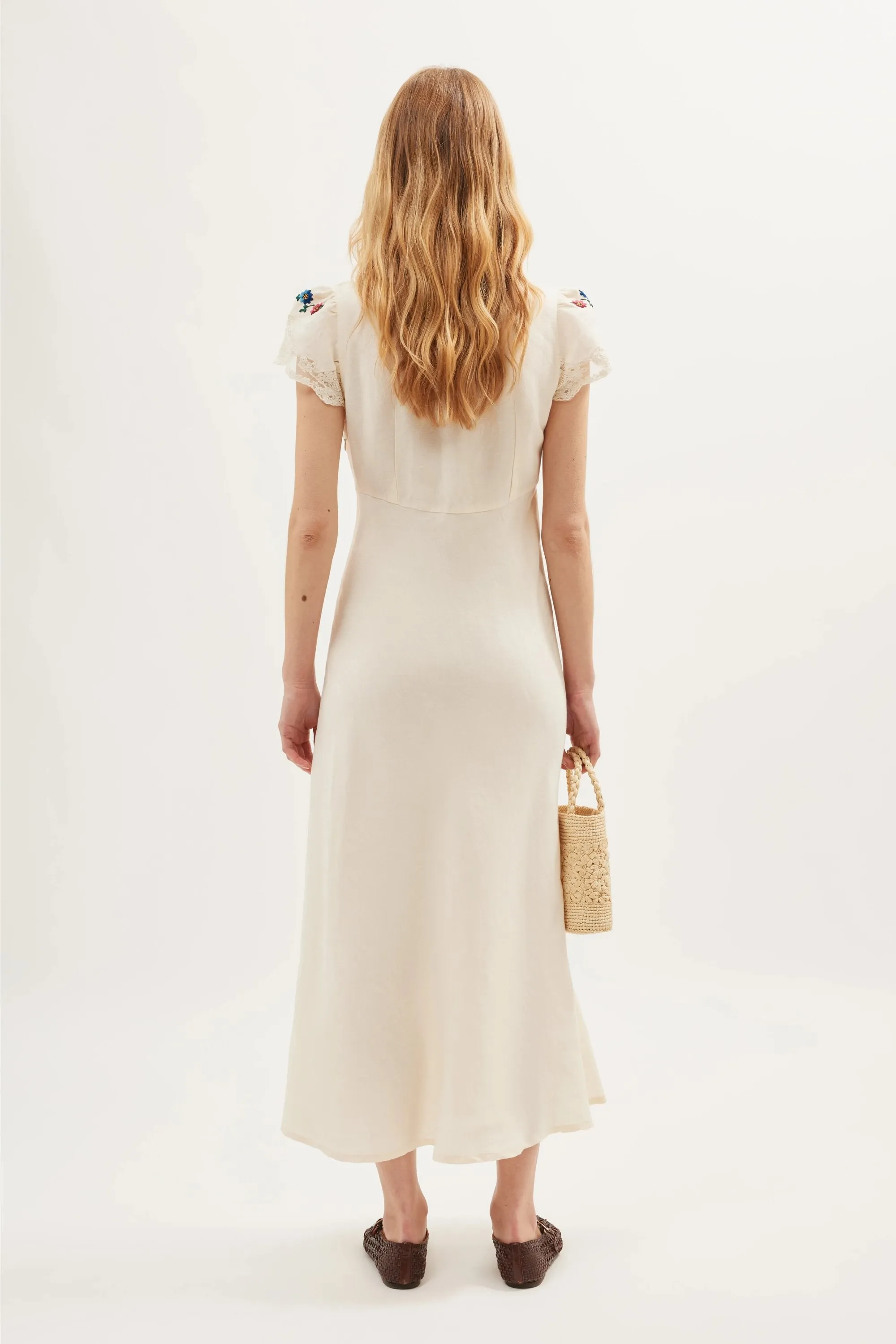 Amari - Daisy Sun Embroidery Cream sold by RIXO product image thumbnail 3