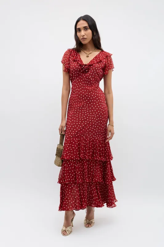 Amelle  -  Layla Dot Red sold by RIXO