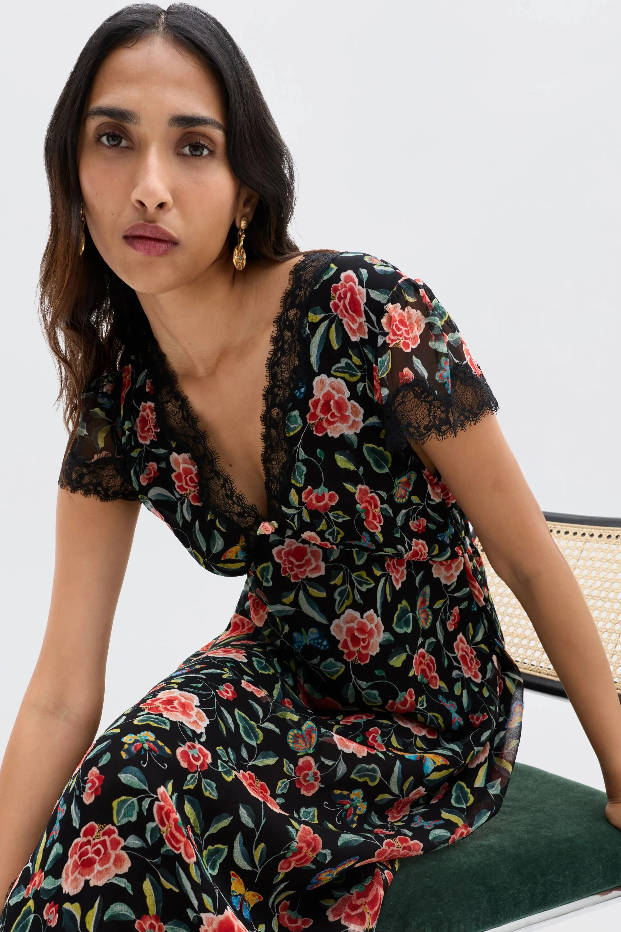 Clarice - Butterfly Floral Black sold by RIXO product image thumbnail 4