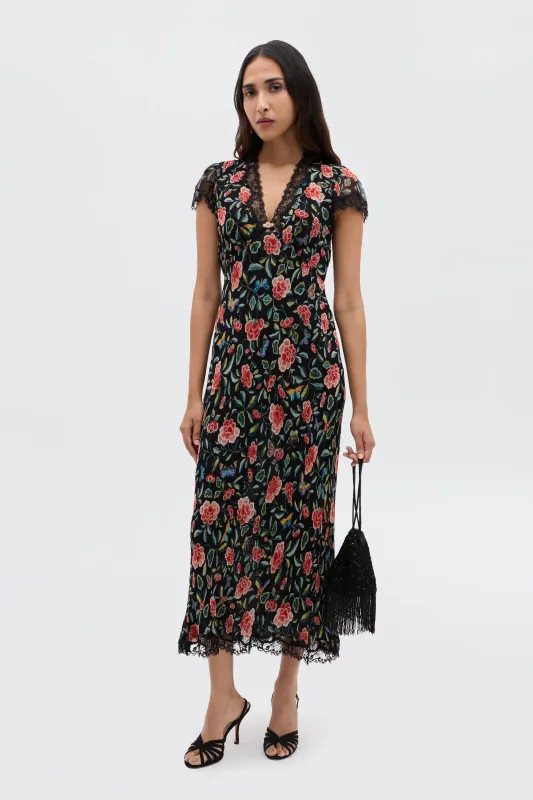 Clarice - Butterfly Floral Black sold by RIXO