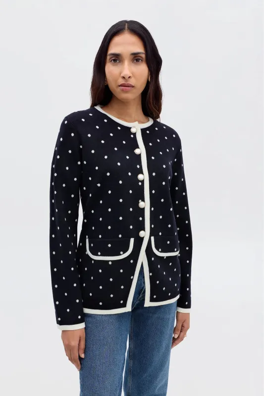 Mirja - City Spot Jacquard Navy made by RIXO