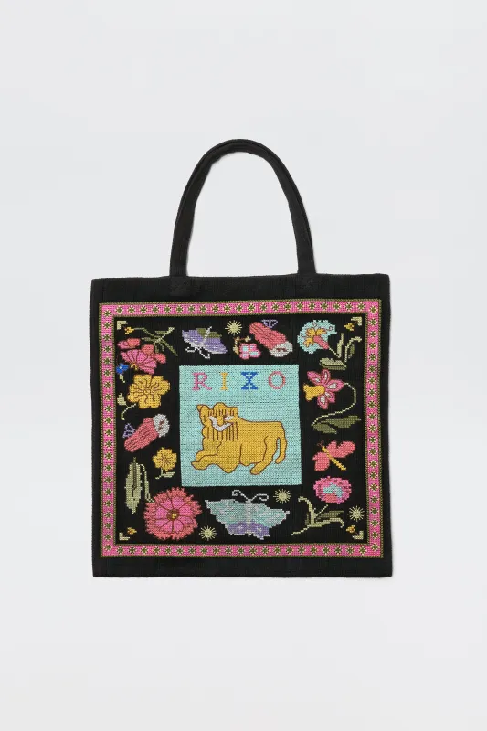 Lili  -  Leo Cross Stitch Embroidery Charcoal made by RIXO